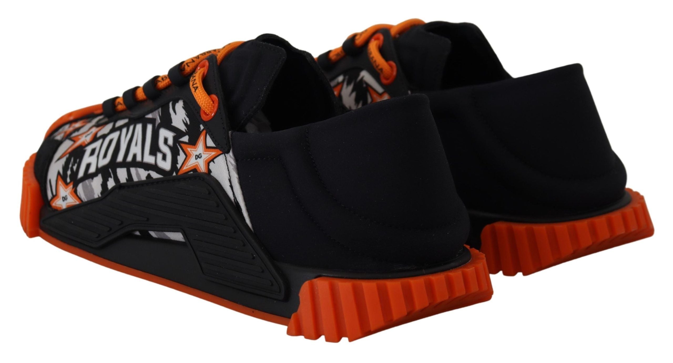Dolce & Gabbana Black Orange Fabric Lace Up Sneakers NS1 Shoes - DEA STILOSA MILANO