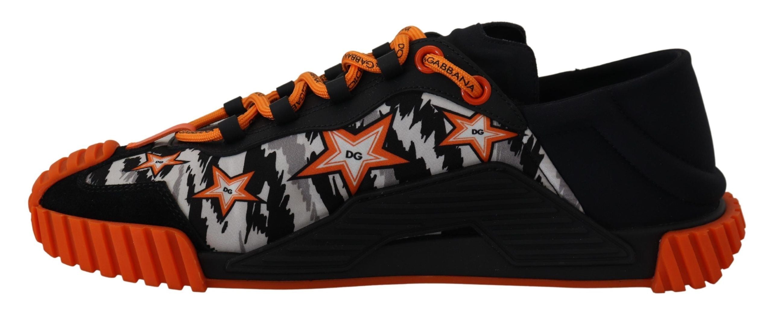 Dolce & Gabbana Black Orange Fabric Lace Up Sneakers NS1 Shoes - DEA STILOSA MILANO