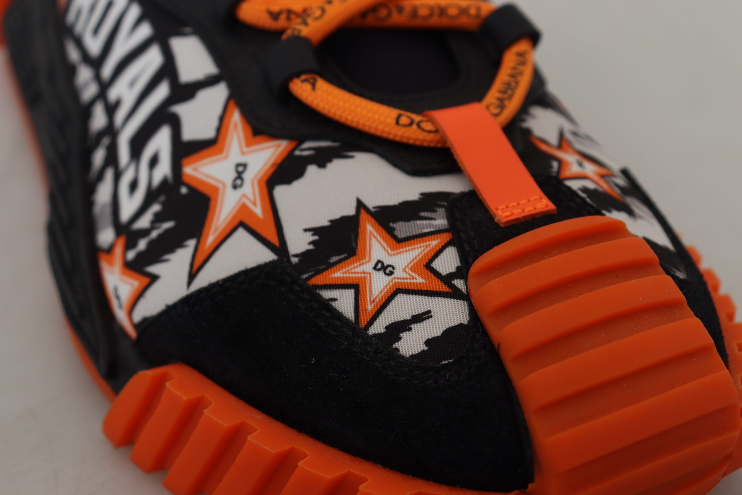 Dolce & Gabbana Black Orange Fabric Lace Up Sneakers NS1 Shoes - DEA STILOSA MILANO