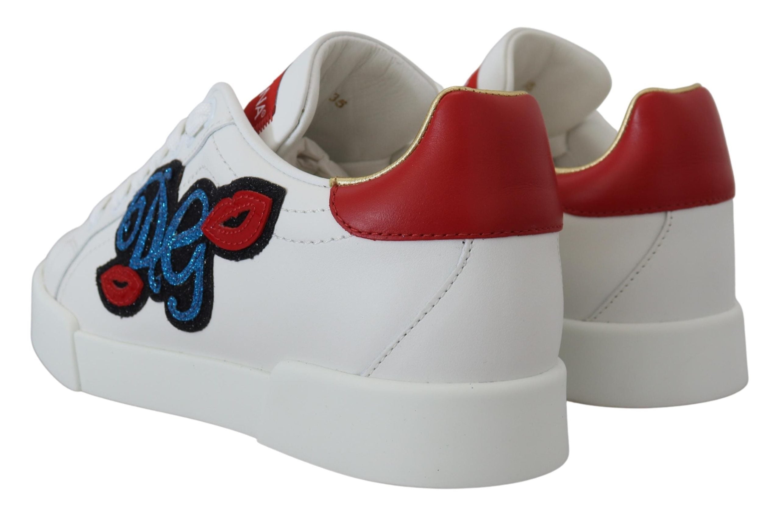 Dolce & Gabbana White Portofino Logo Classic Sneakers Shoes - DEA STILOSA MILANO