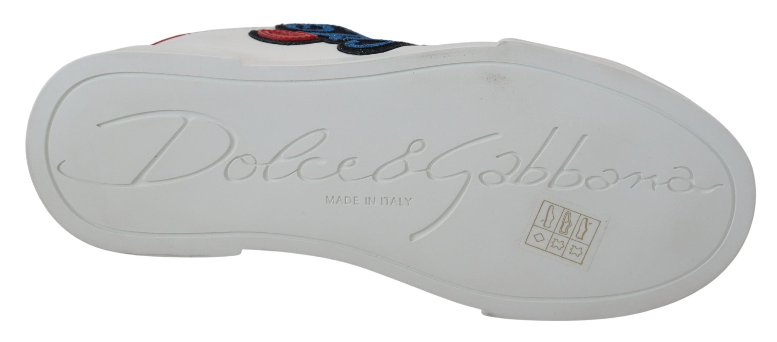 Dolce & Gabbana White Portofino Logo Classic Sneakers Shoes - DEA STILOSA MILANO