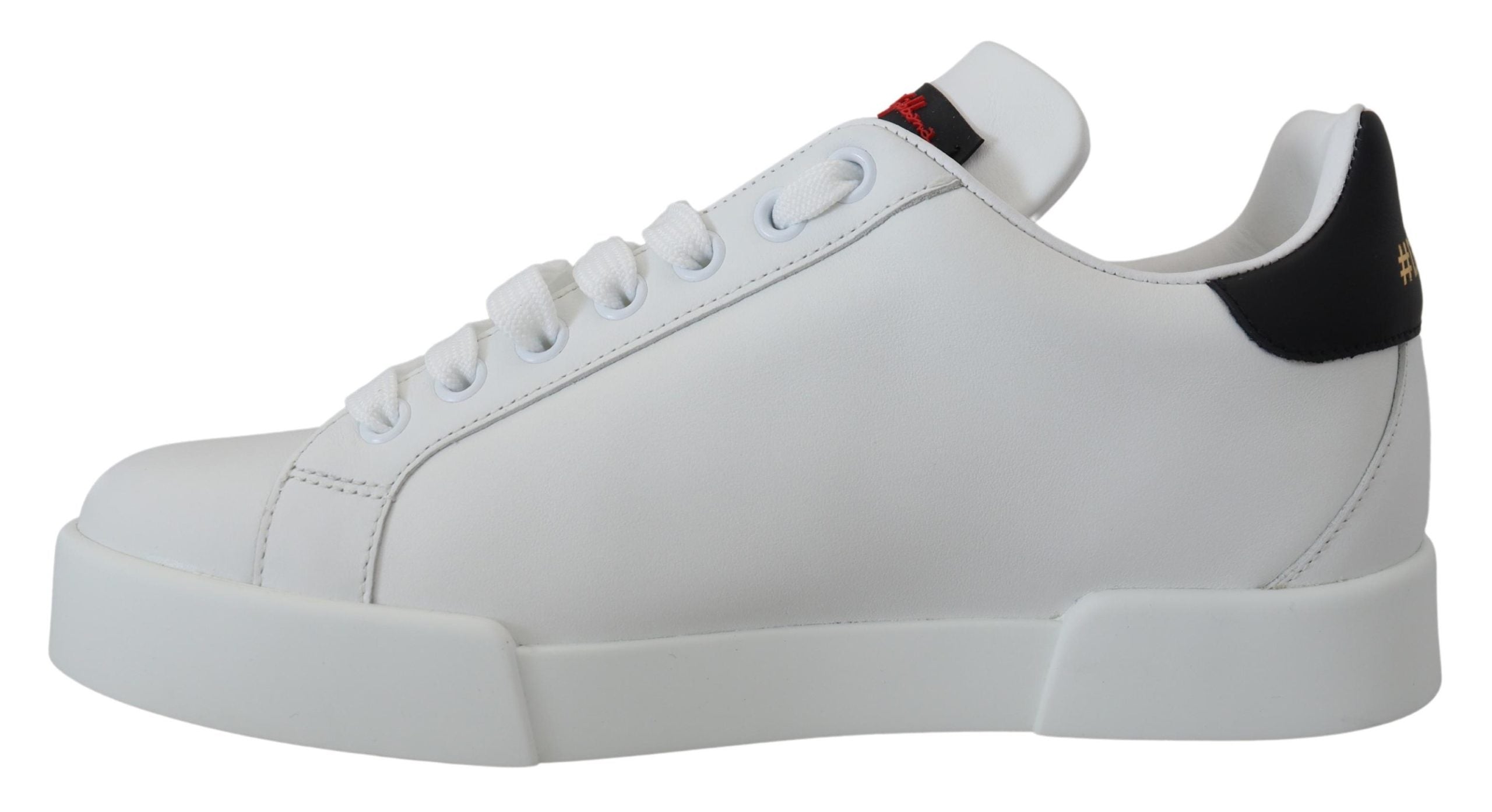 Dolce & Gabbana White Logo Patch Embellished Sneakers Shoes - DEA STILOSA MILANO