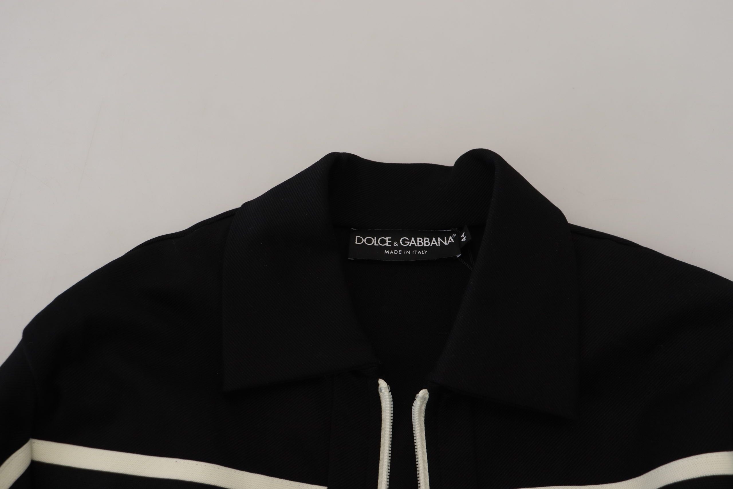 Dolce & Gabbana Black Nylon Full Zip Cardigan Logo Sweater - DEA STILOSA MILANO