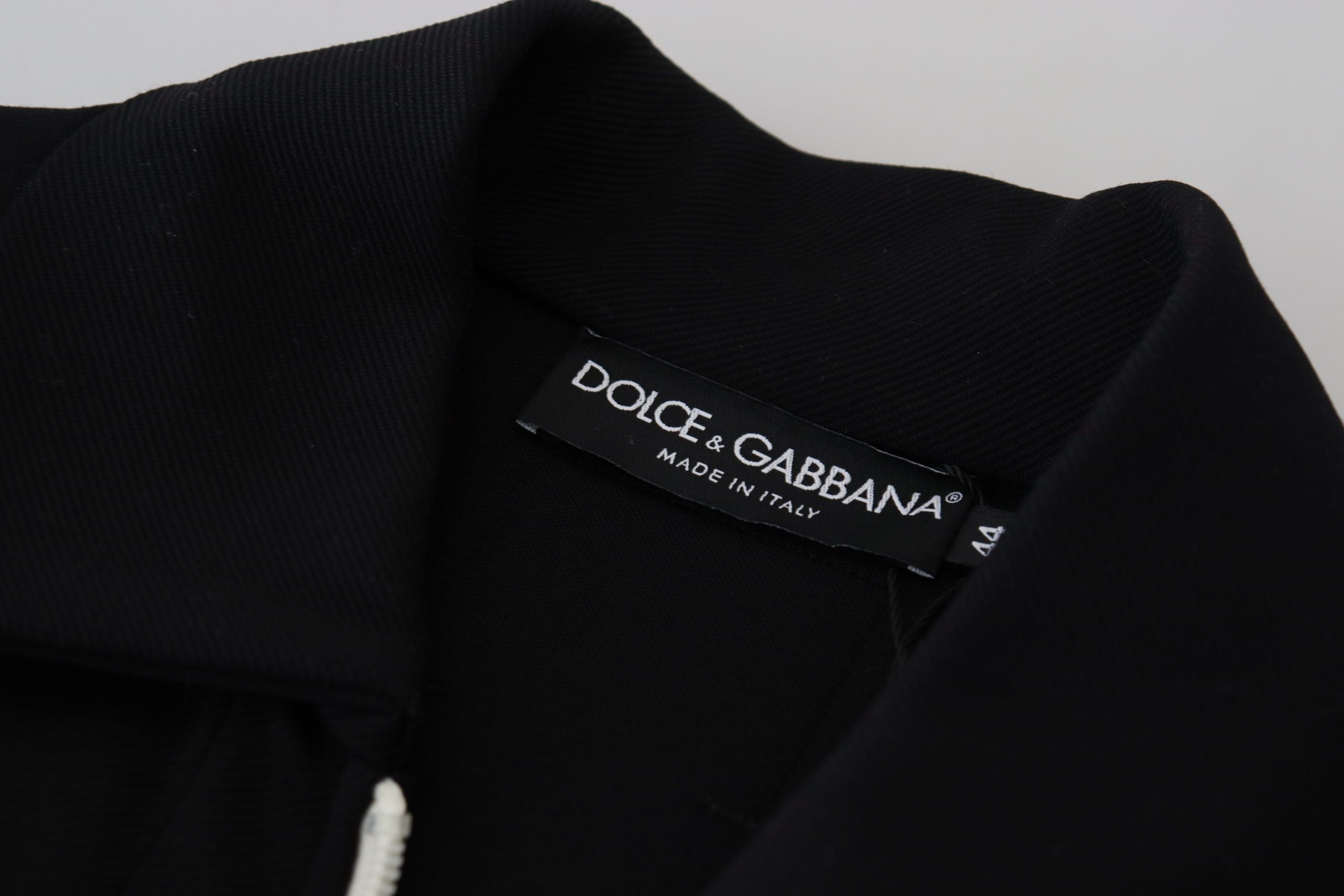 Dolce & Gabbana Black Nylon Full Zip Cardigan Logo Sweater - DEA STILOSA MILANO