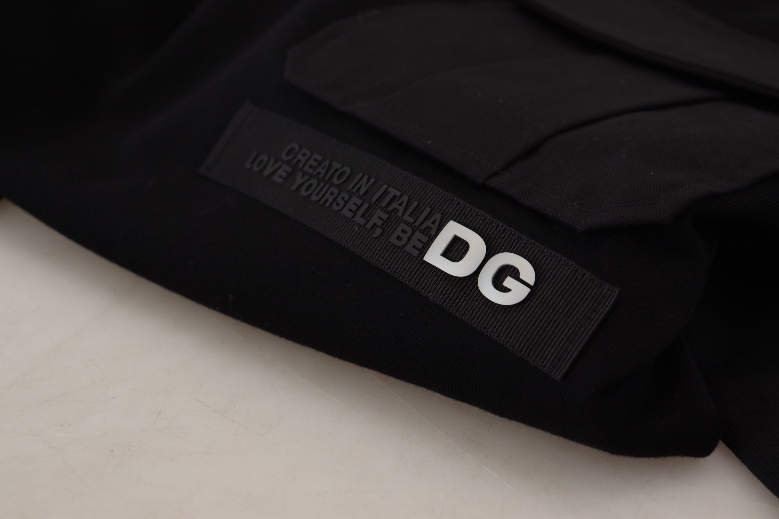 Dolce & Gabbana Black Cotton Crewneck Sweatshirt Sweater - DEA STILOSA MILANO
