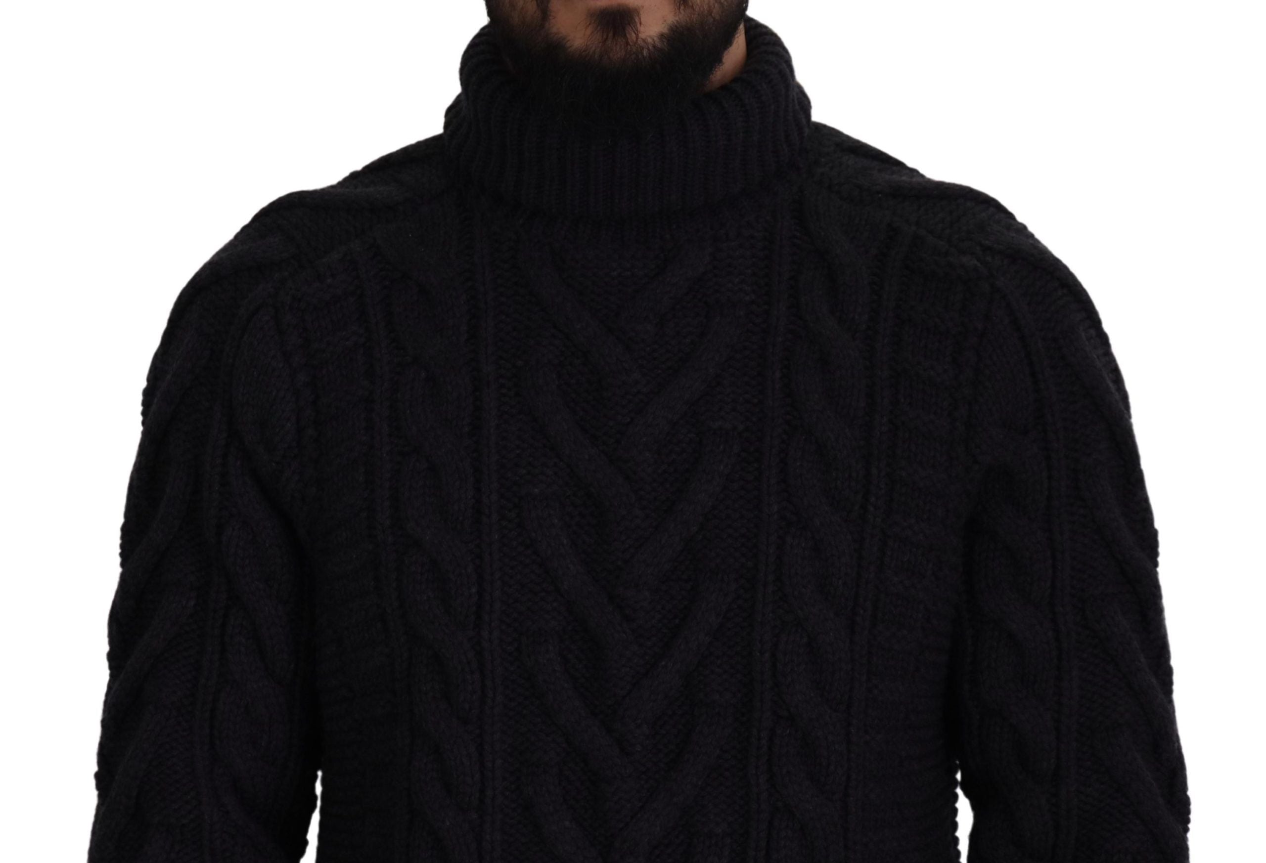 Dolce & Gabbana Black Wool Knit Turtleneck Pullover Sweater - DEA STILOSA MILANO