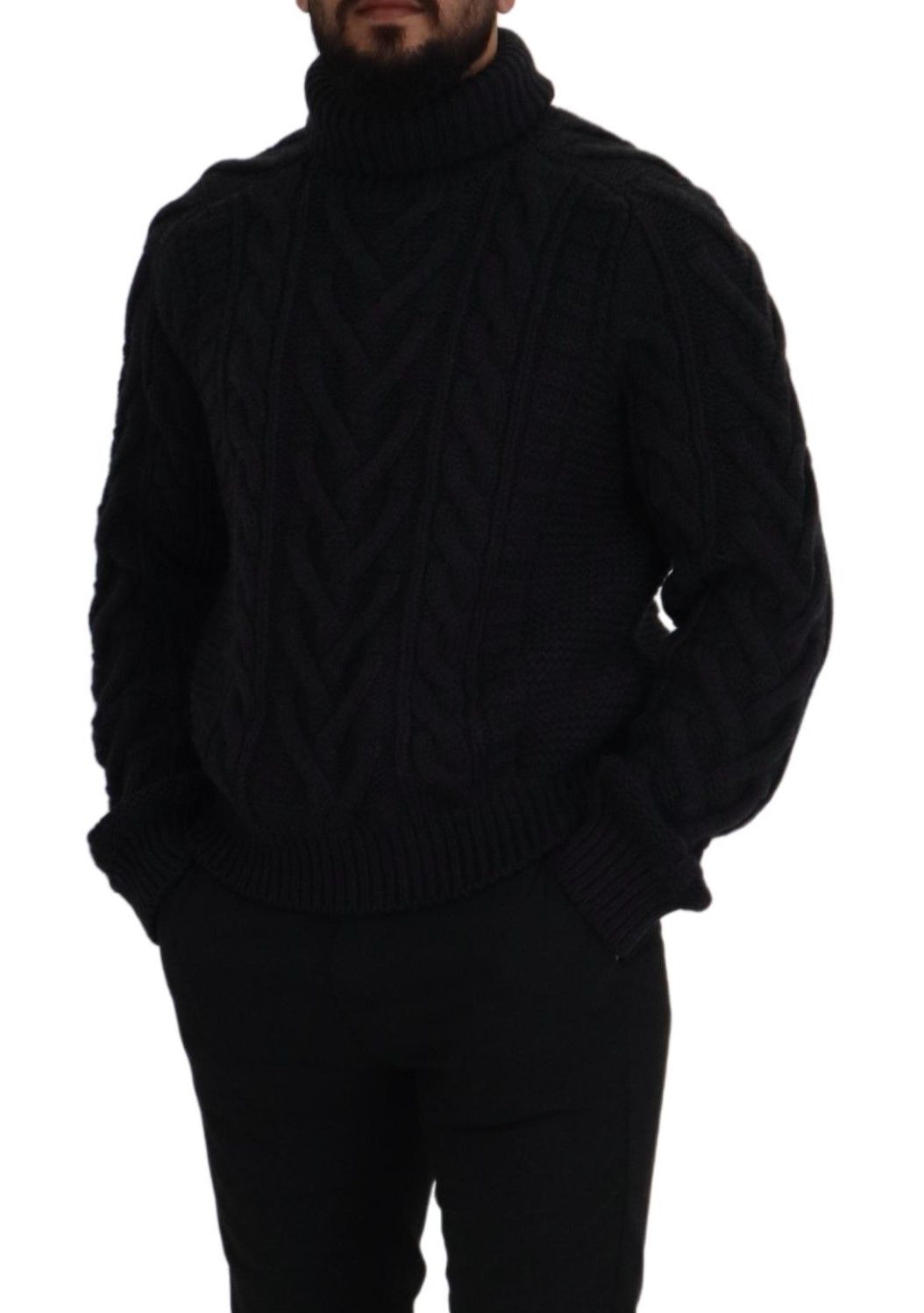 Dolce & Gabbana Black Wool Knit Turtleneck Pullover Sweater - DEA STILOSA MILANO