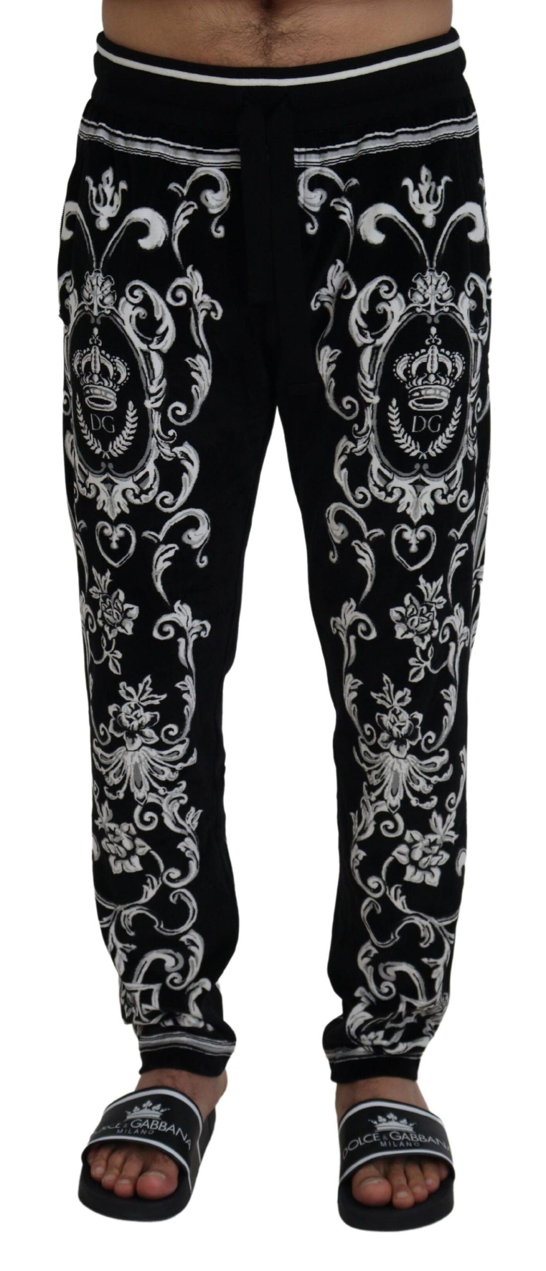 Dolce & Gabbana Black Cotton Heritage Sweatpants Jogging Pants - DEA STILOSA MILANO