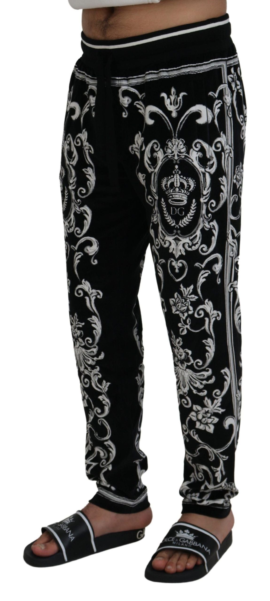 Dolce & Gabbana Black Cotton Heritage Sweatpants Jogging Pants - DEA STILOSA MILANO