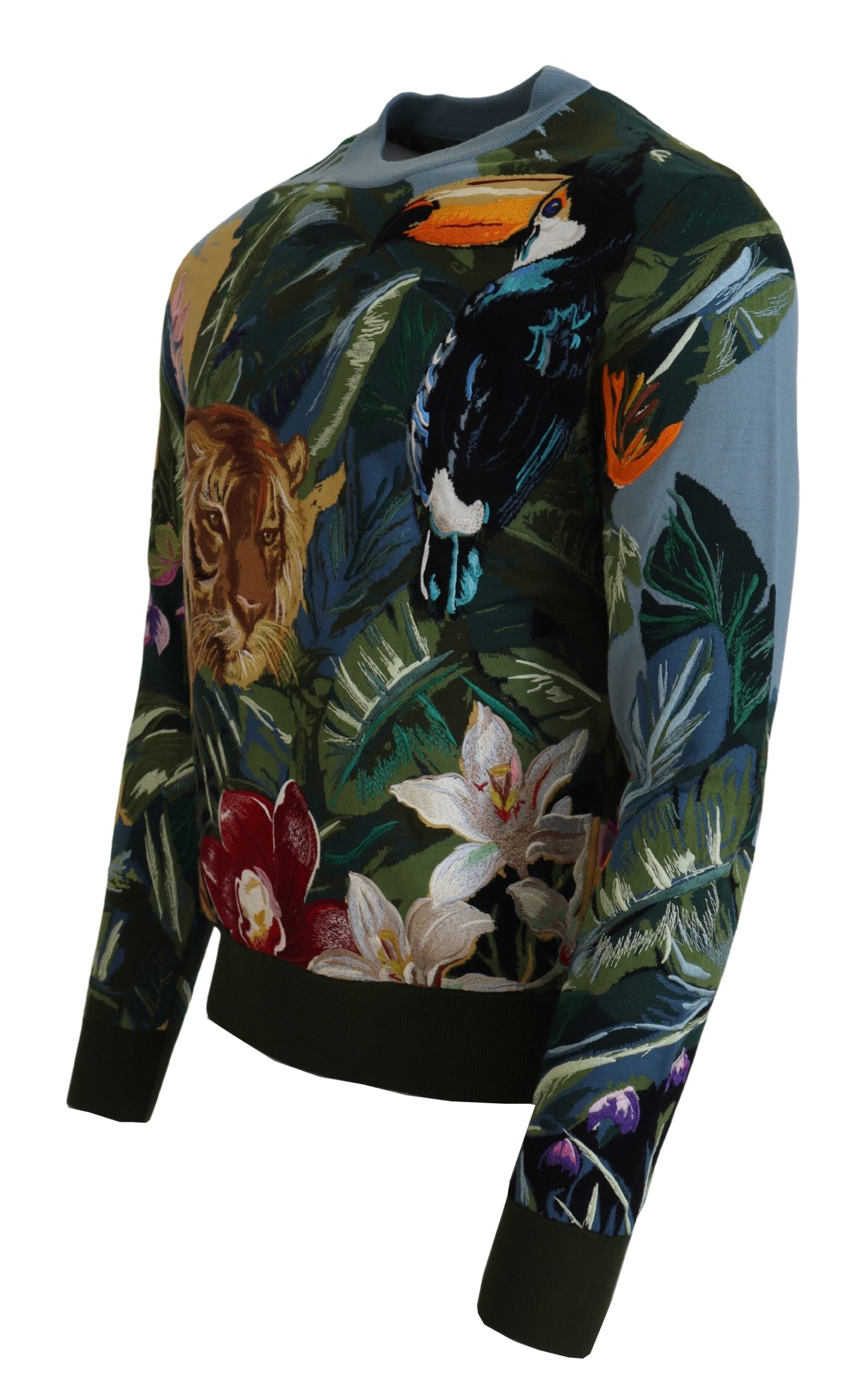 Dolce & Gabbana Jungle Wool Silk Pullover Logo Sweater - DEA STILOSA MILANO