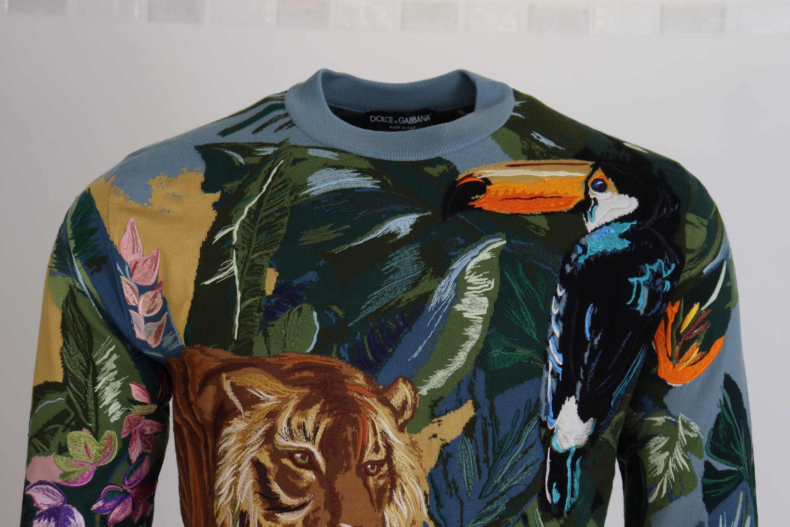 Dolce & Gabbana Jungle Wool Silk Pullover Logo Sweater - DEA STILOSA MILANO