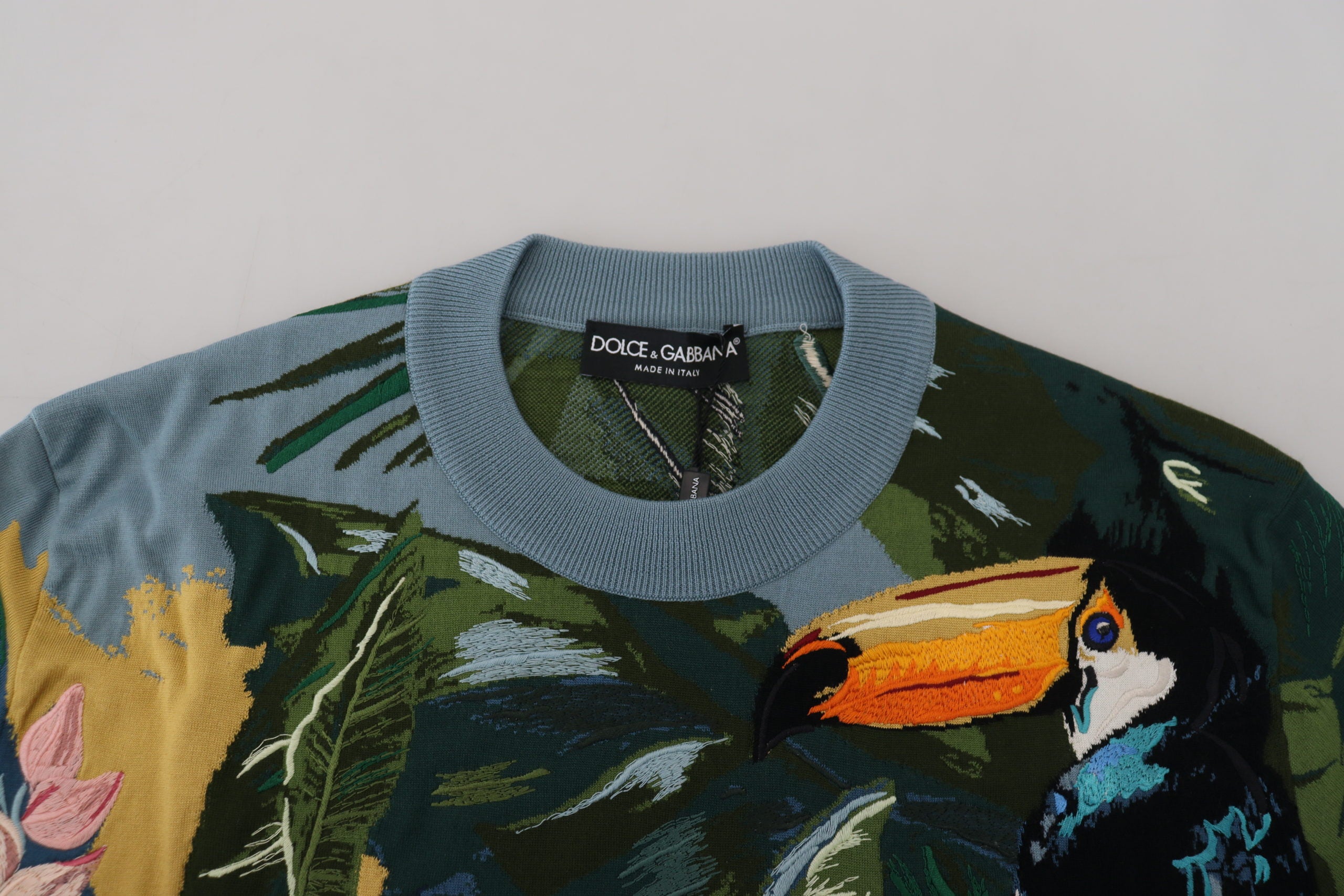 Dolce & Gabbana Jungle Wool Silk Pullover Logo Sweater - DEA STILOSA MILANO