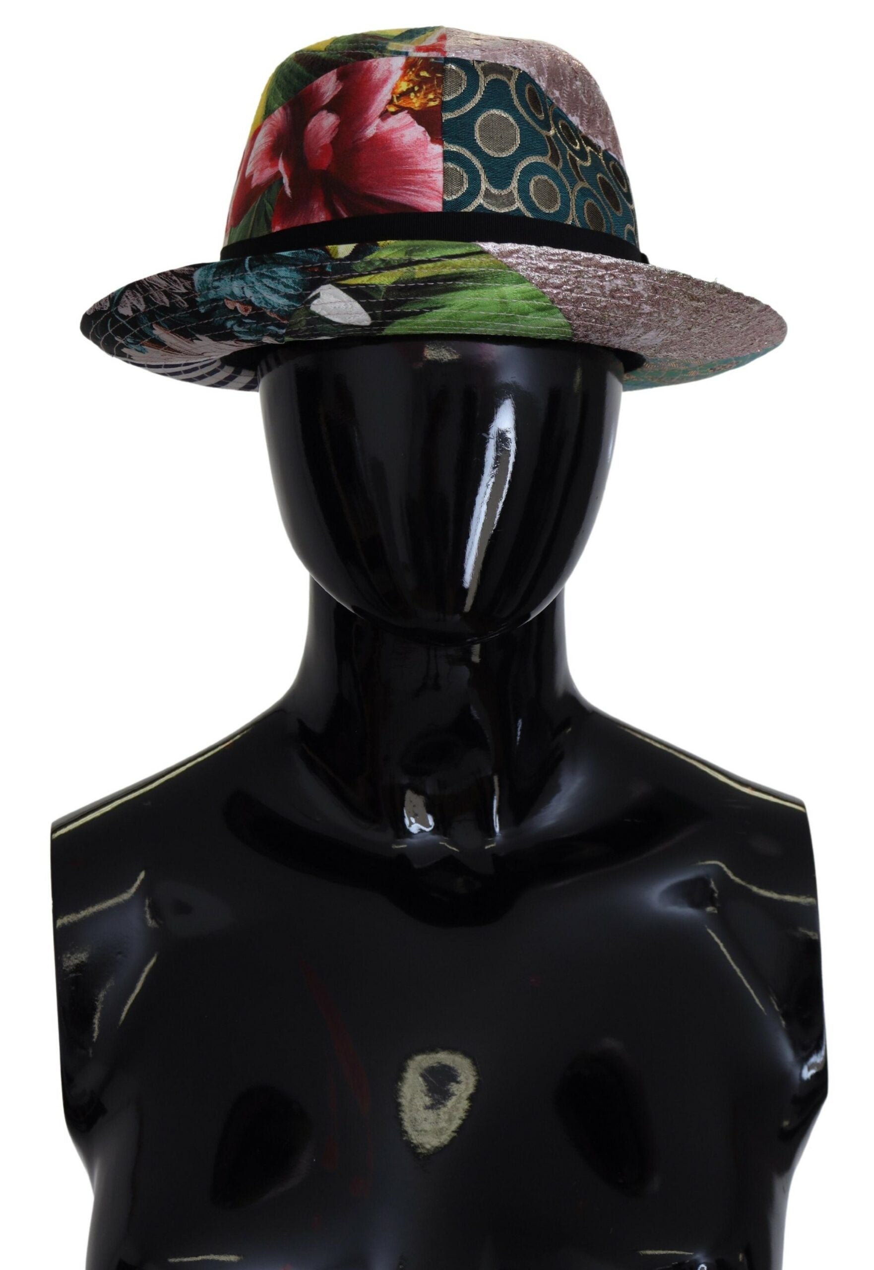 Dolce & Gabbana Multicolor Patchwork Women Fedora Wide Brim Hat - DEA STILOSA MILANO