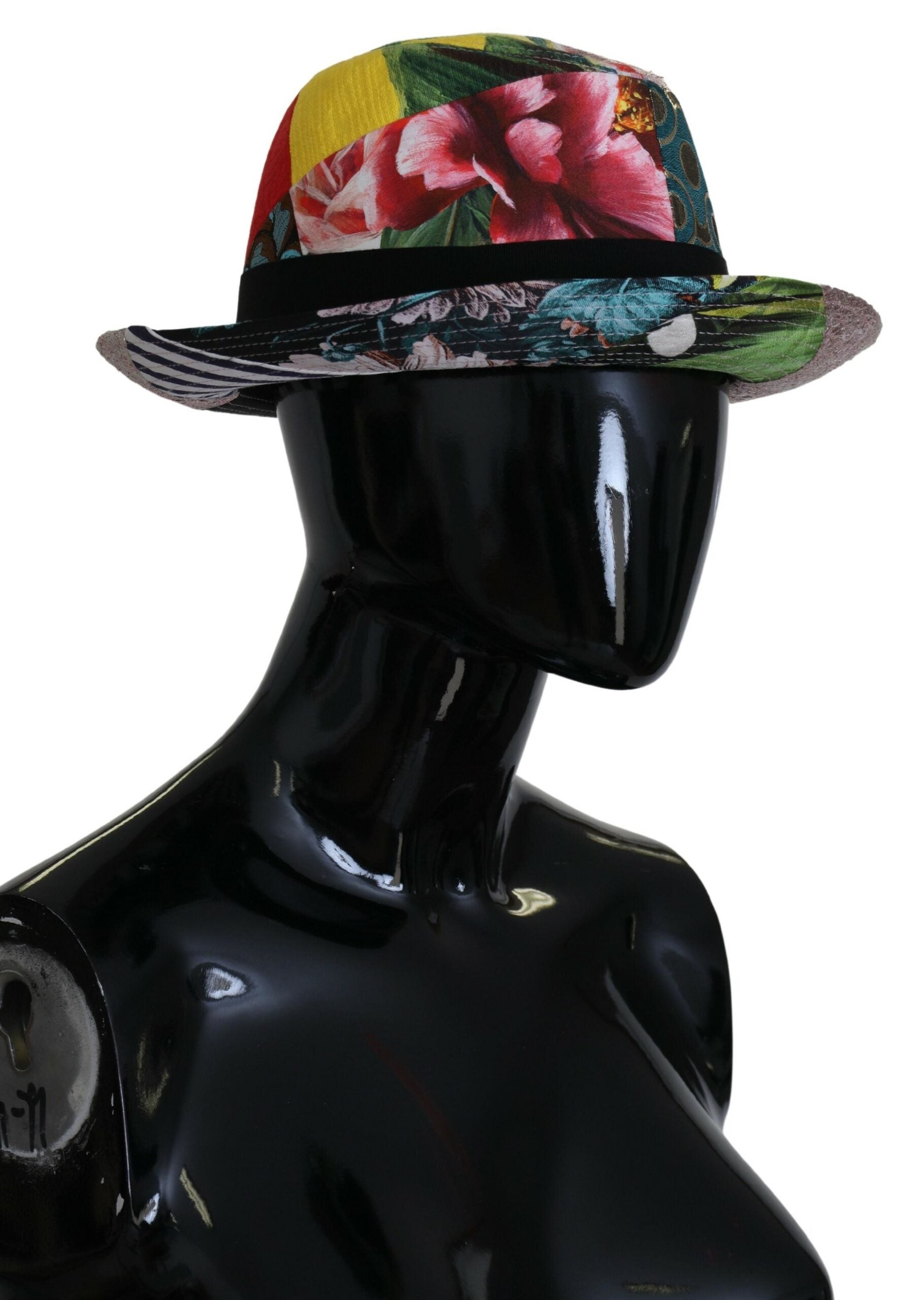 Dolce & Gabbana Multicolor Patchwork Women Fedora Wide Brim Hat - DEA STILOSA MILANO
