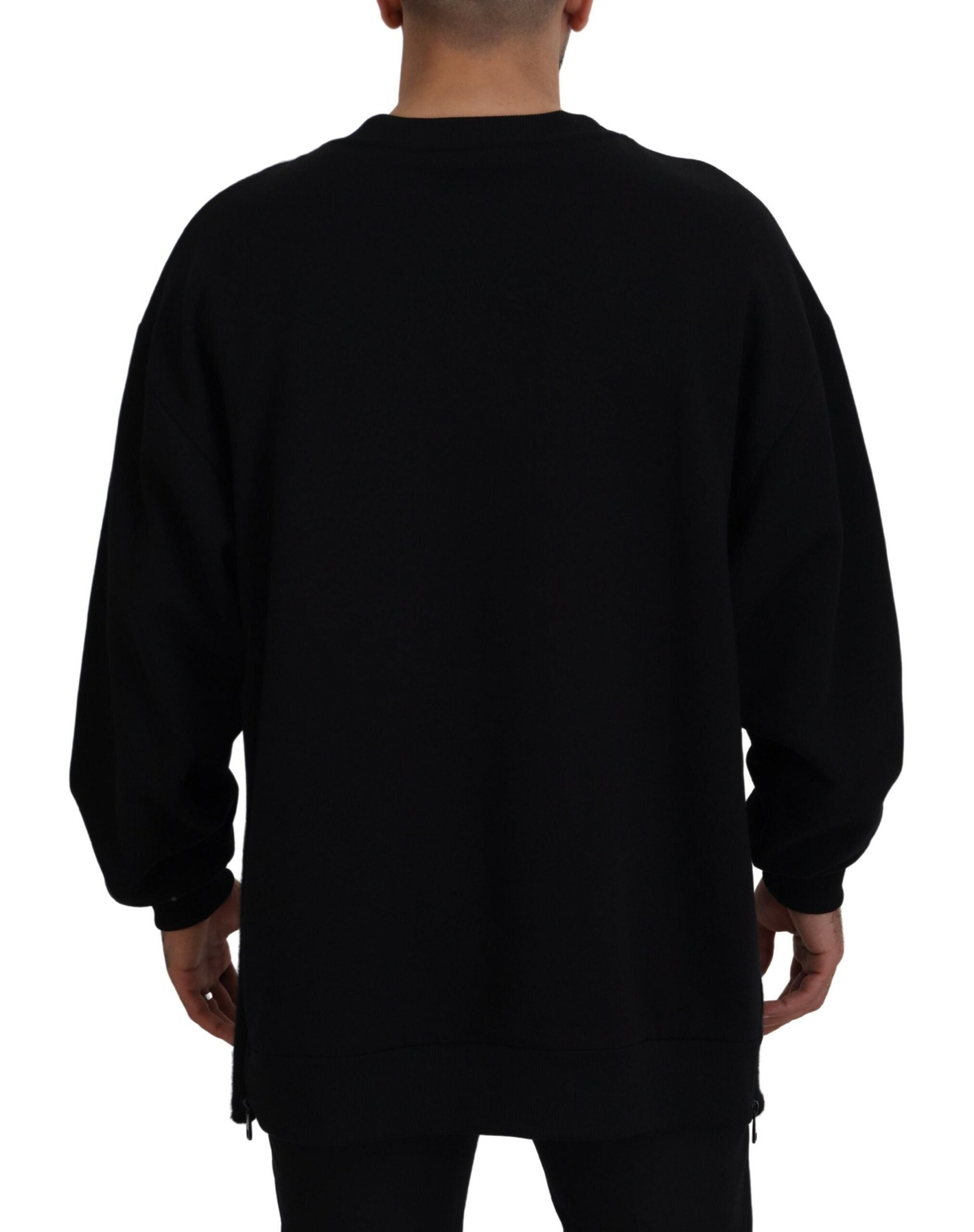 Dolce & Gabbana Black DG Logo Cotton Pullover Sweater - DEA STILOSA MILANO