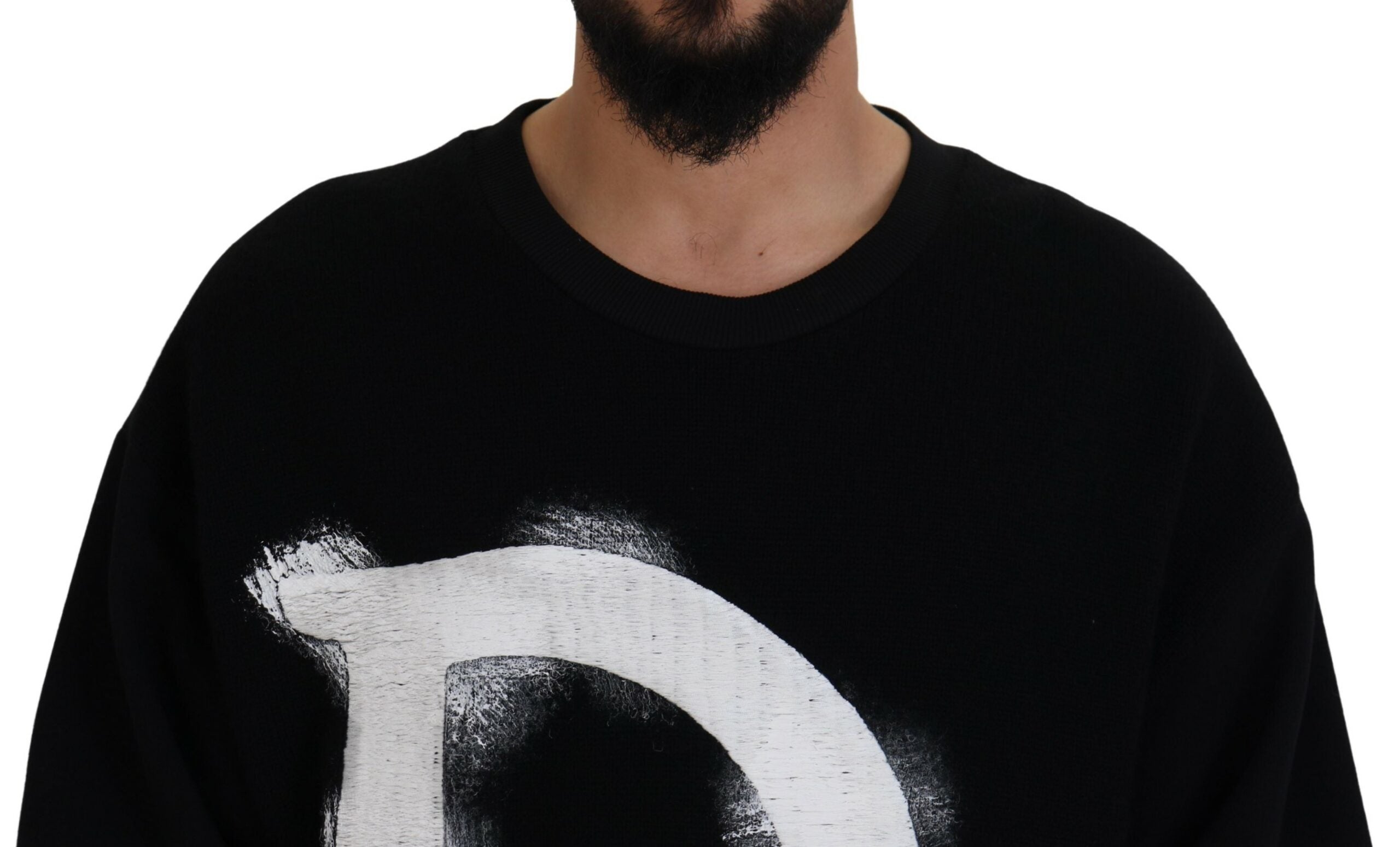 Dolce & Gabbana Black DG Logo Cotton Pullover Sweater - DEA STILOSA MILANO