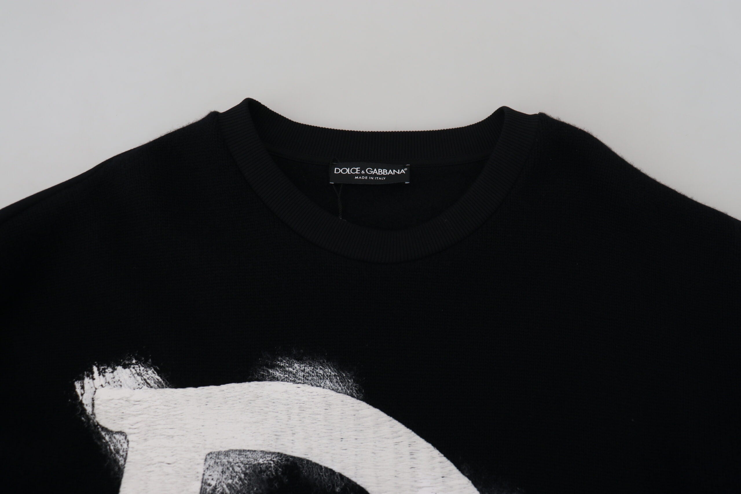Dolce & Gabbana Black DG Logo Cotton Pullover Sweater - DEA STILOSA MILANO