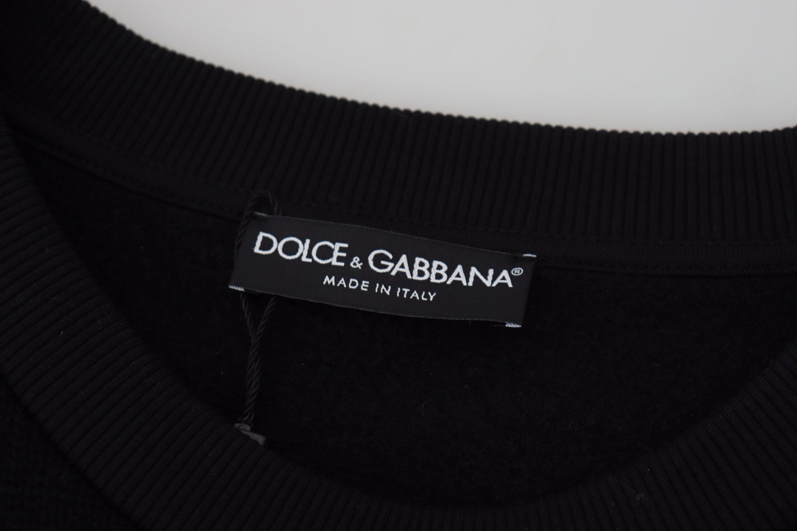 Dolce & Gabbana Black DG Logo Cotton Pullover Sweater - DEA STILOSA MILANO