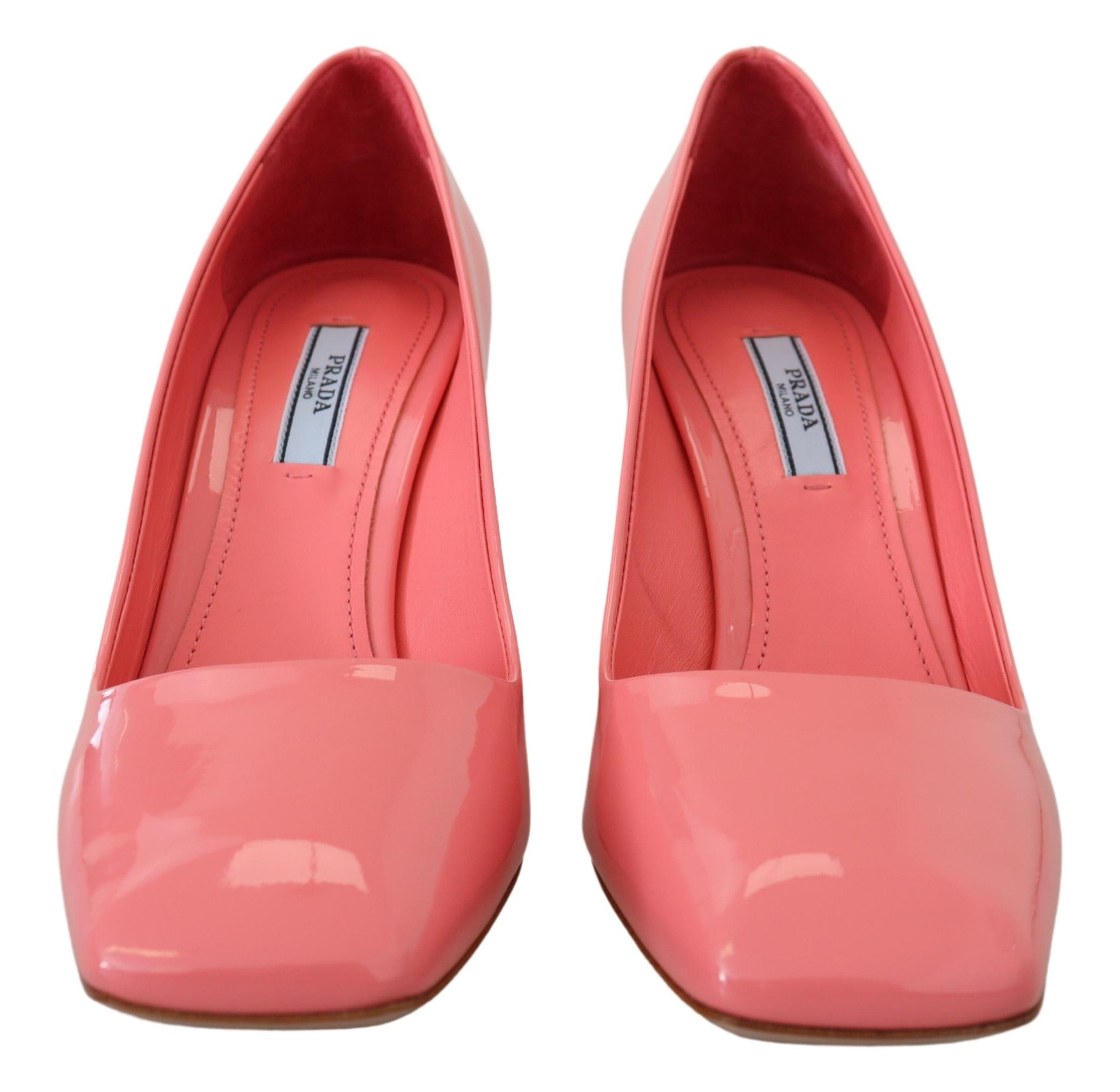 Prada Pink Patent Leather Block Heels Pumps Classic - DEA STILOSA MILANO