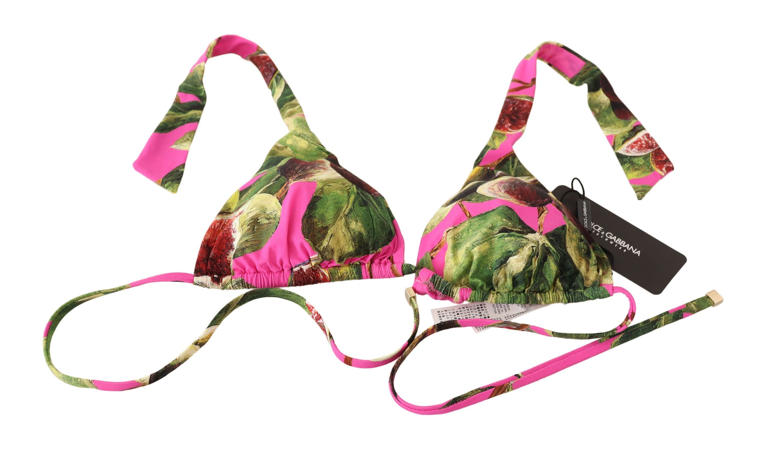 Dolce & Gabbana Pink Printed Nylon Swimsuit Bikini Top Swimwear - DEA STILOSA MILANO