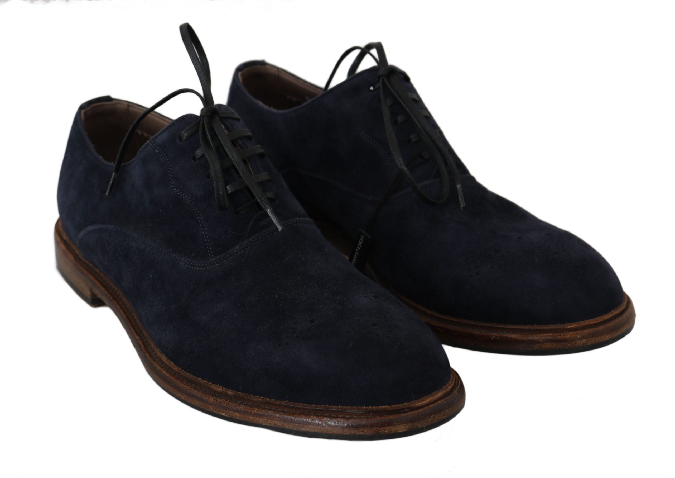 Dolce & Gabbana Blue Leather Marsala Derby Goatskin Shoes - DEA STILOSA MILANO