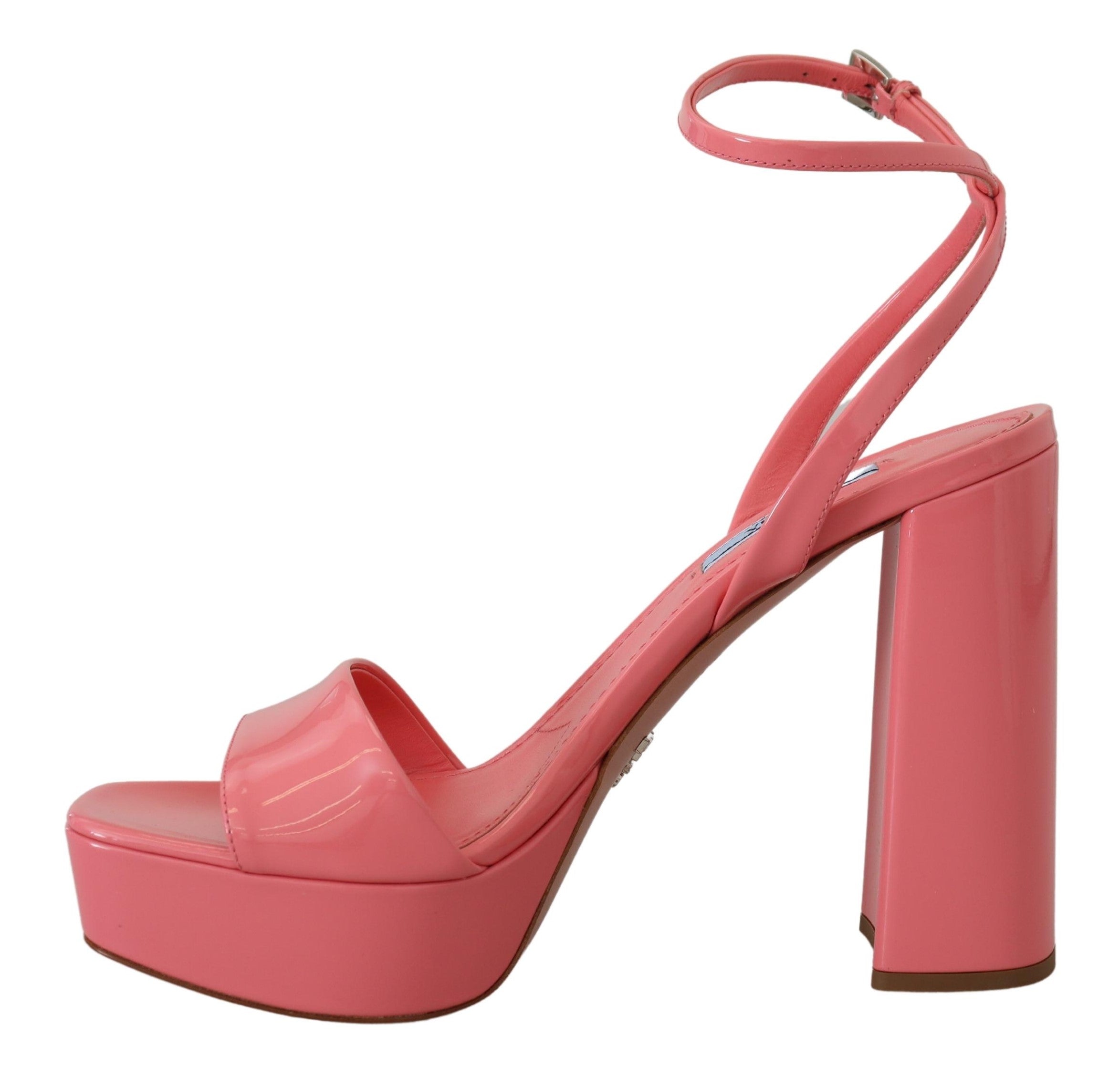 Prada Pink Patent Sandals Ankle Strap Heels Sandal - DEA STILOSA MILANO