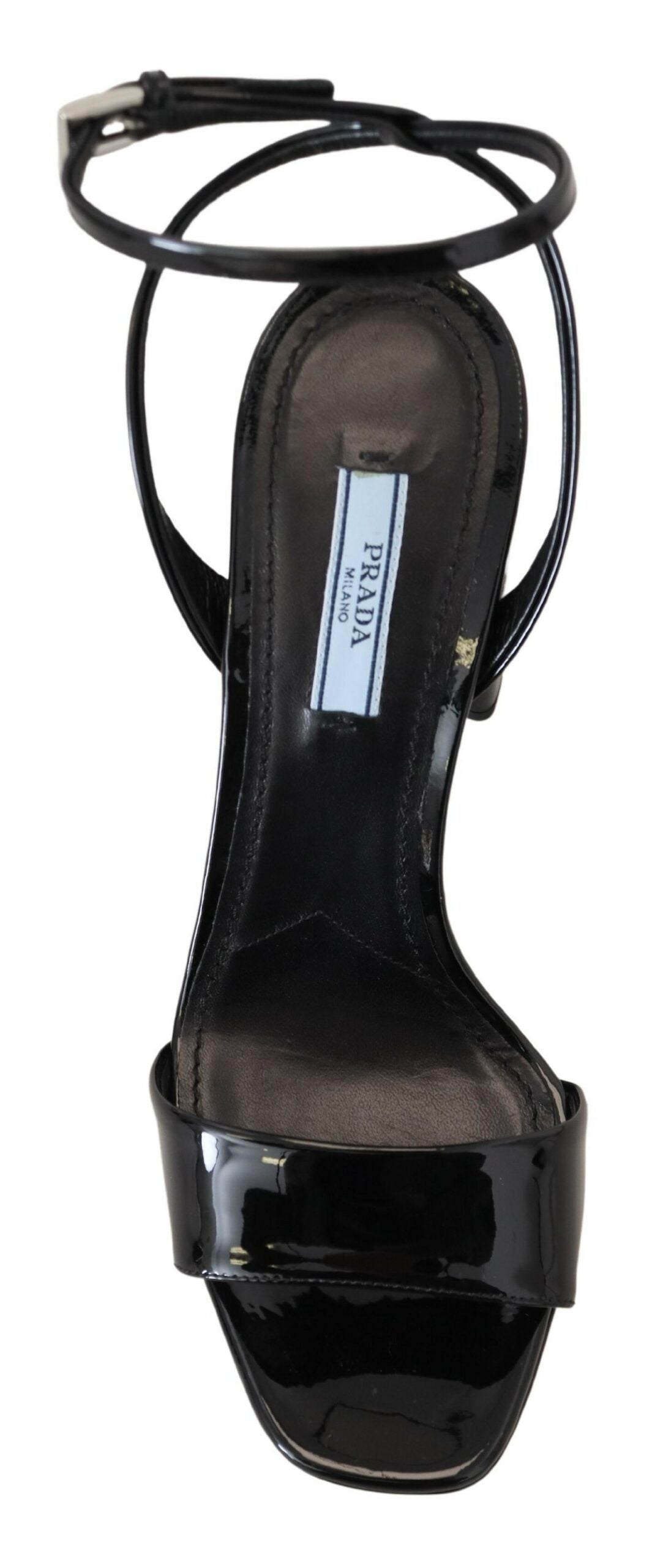 Prada Black Patent Sandals Ankle Strap Heels Leather - DEA STILOSA MILANO