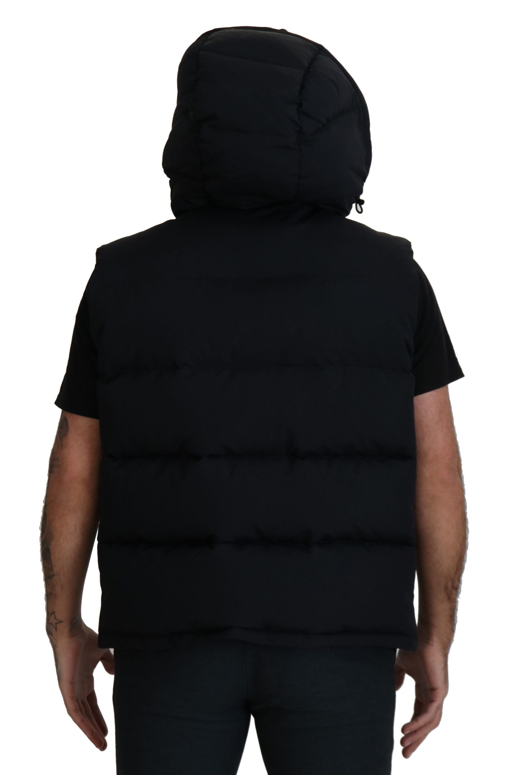 Dolce & Gabbana Black Polyester Hooded Short Sleeves Jacket - DEA STILOSA MILANO