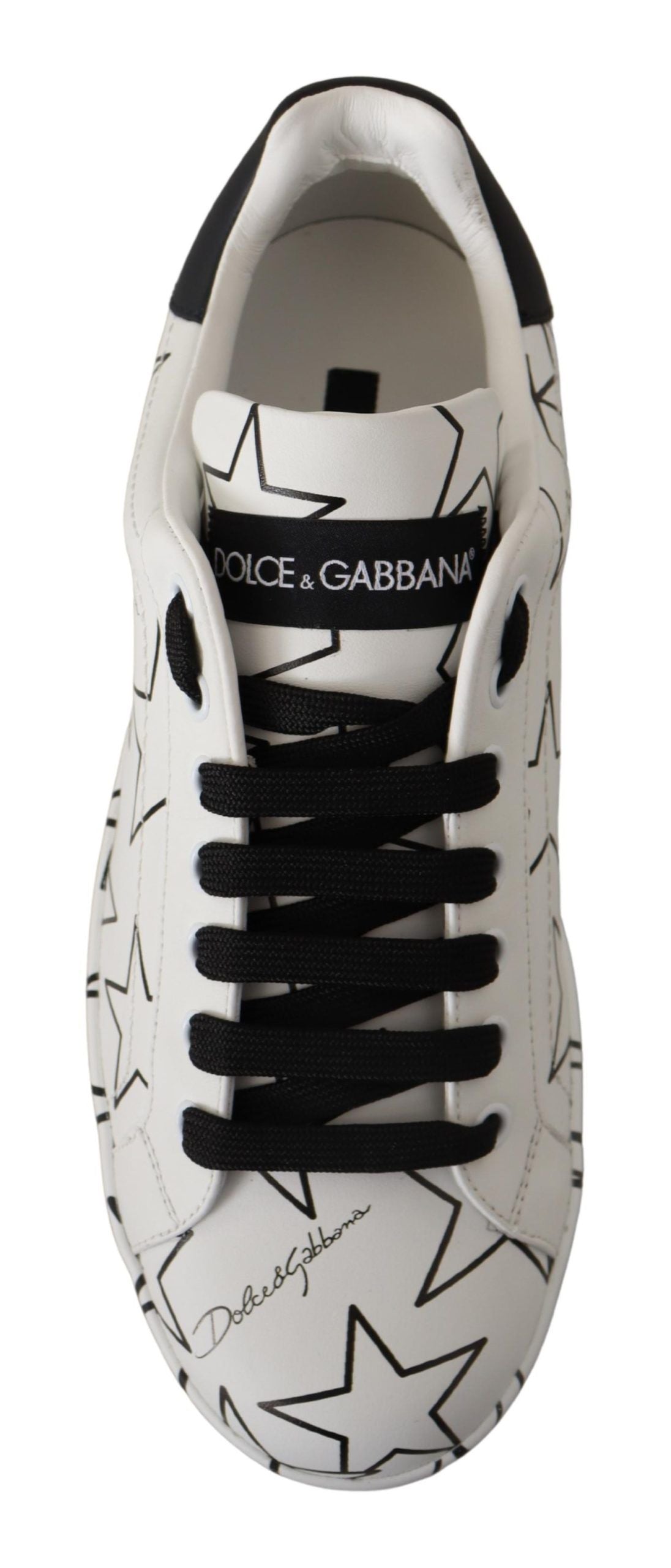Dolce & Gabbana White Leather Stars Low Top Sneakers Shoes - DEA STILOSA MILANO