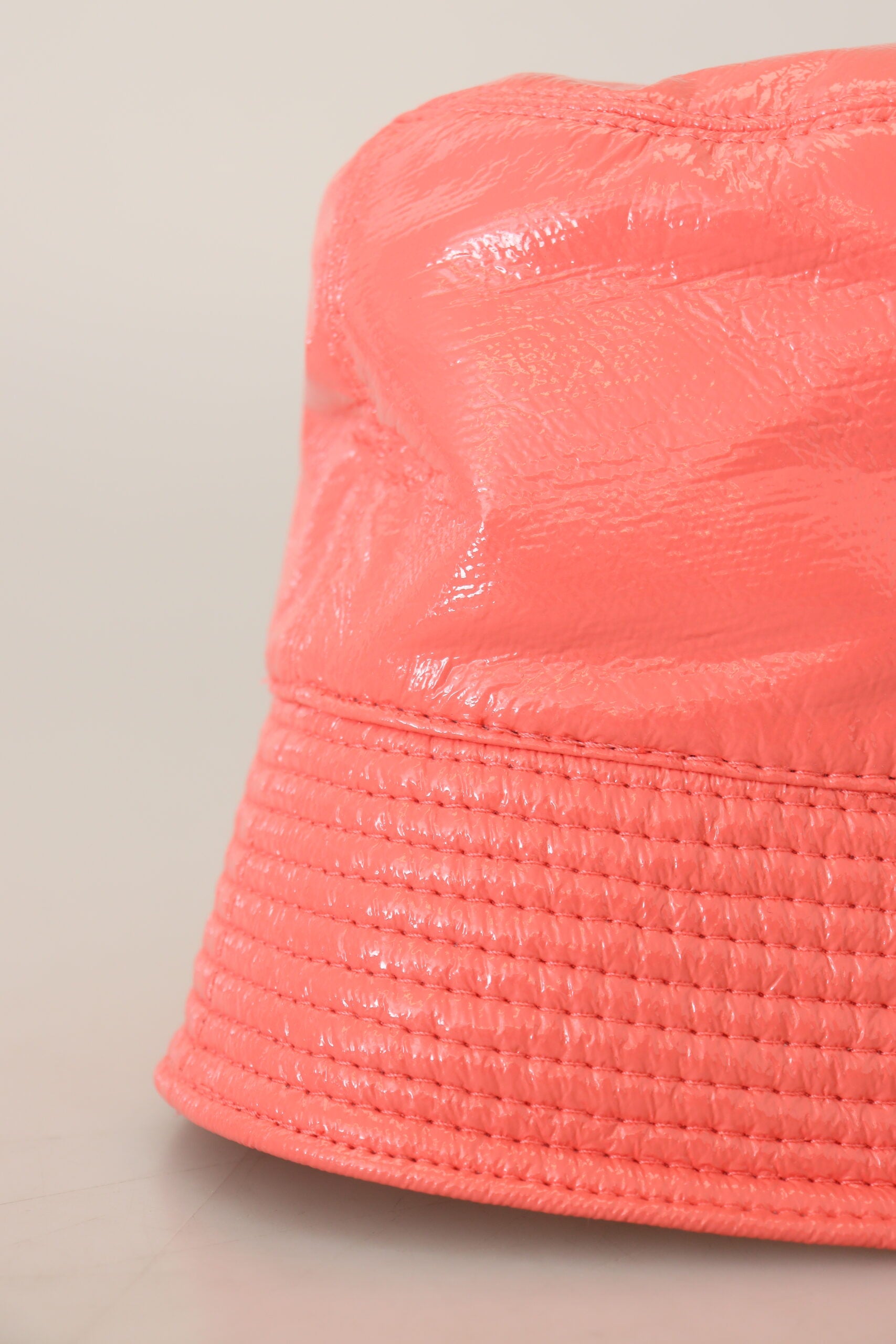 Dolce & Gabbana Peach Quilted Faux Leather Women Bucket Cap Hat - DEA STILOSA MILANO