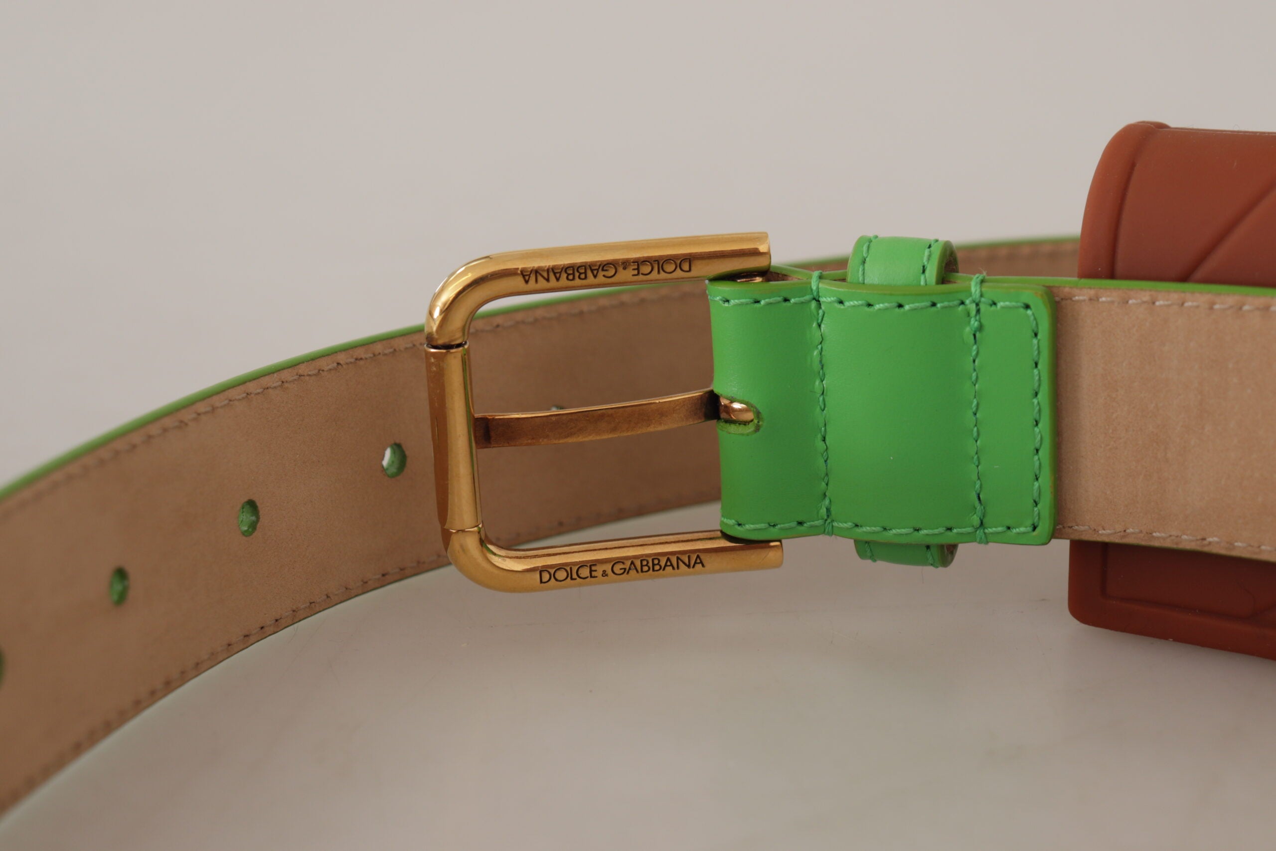 Dolce & Gabbana Green Leather Devotion Heart Micro Bag Headphones Belt - DEA STILOSA MILANO