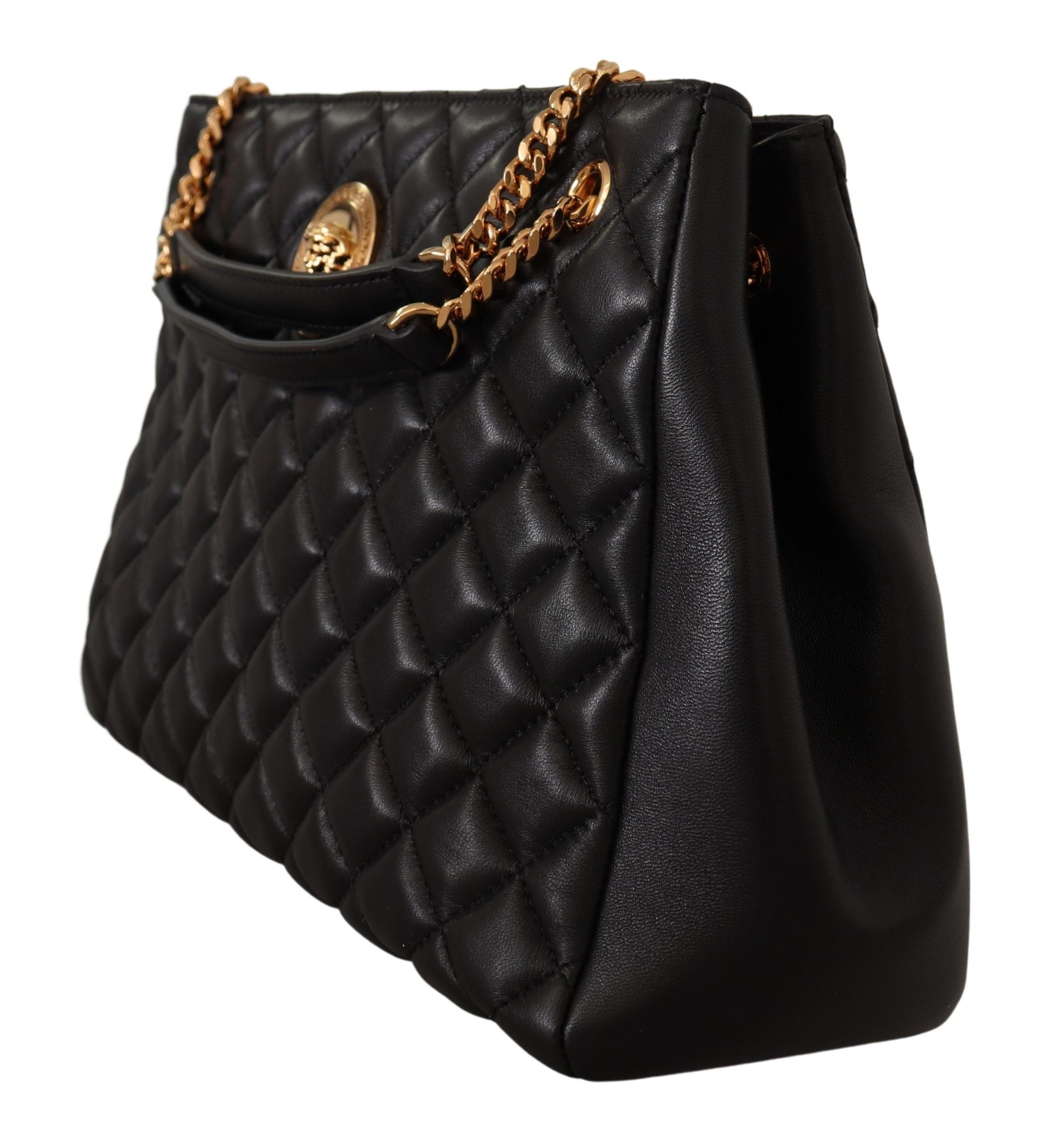 Versace Black Nappa Leather Medusa Large Tote Bag - DEA STILOSA MILANO