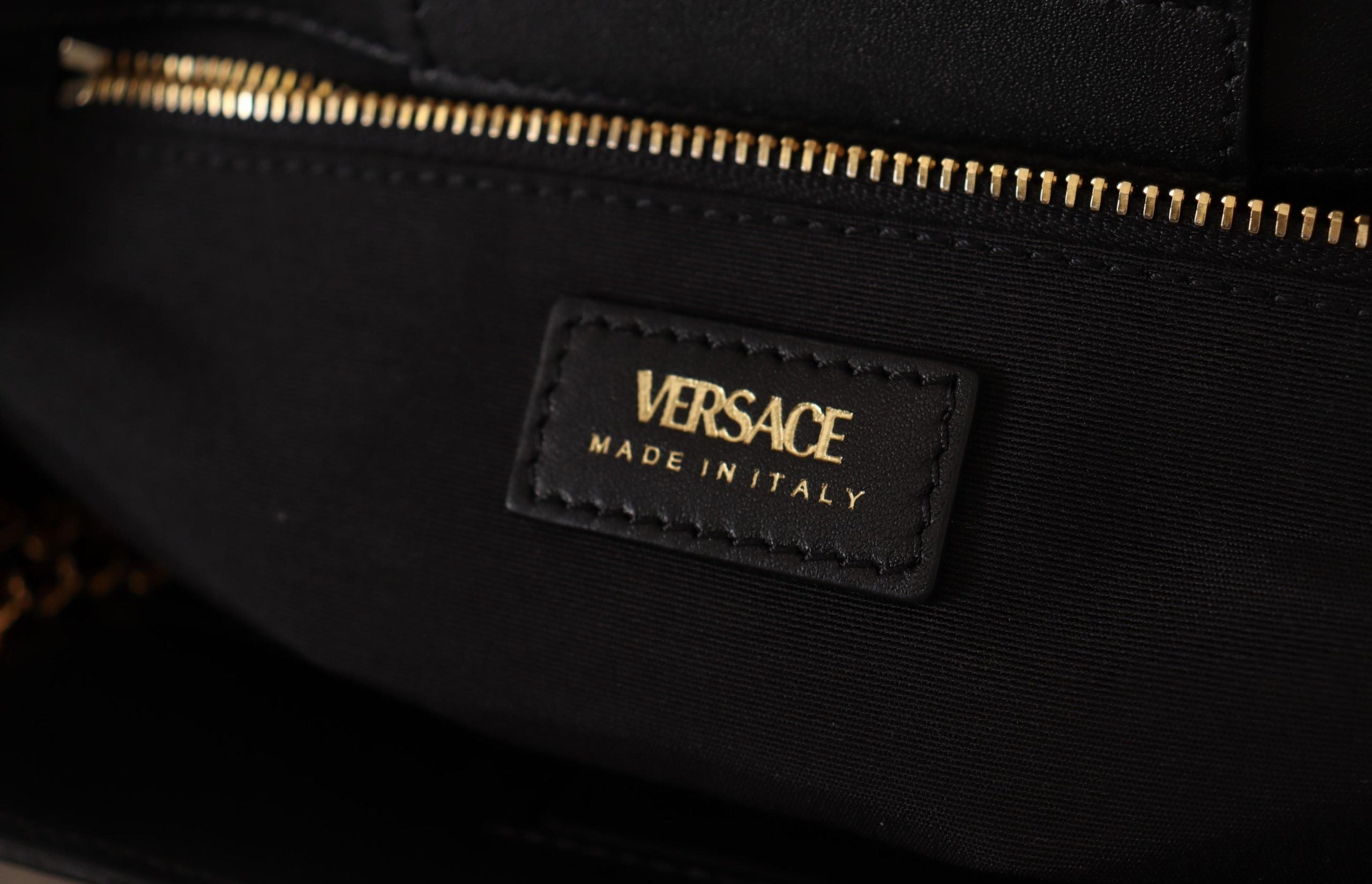 Versace Black Nappa Leather Medusa Large Tote Bag - DEA STILOSA MILANO