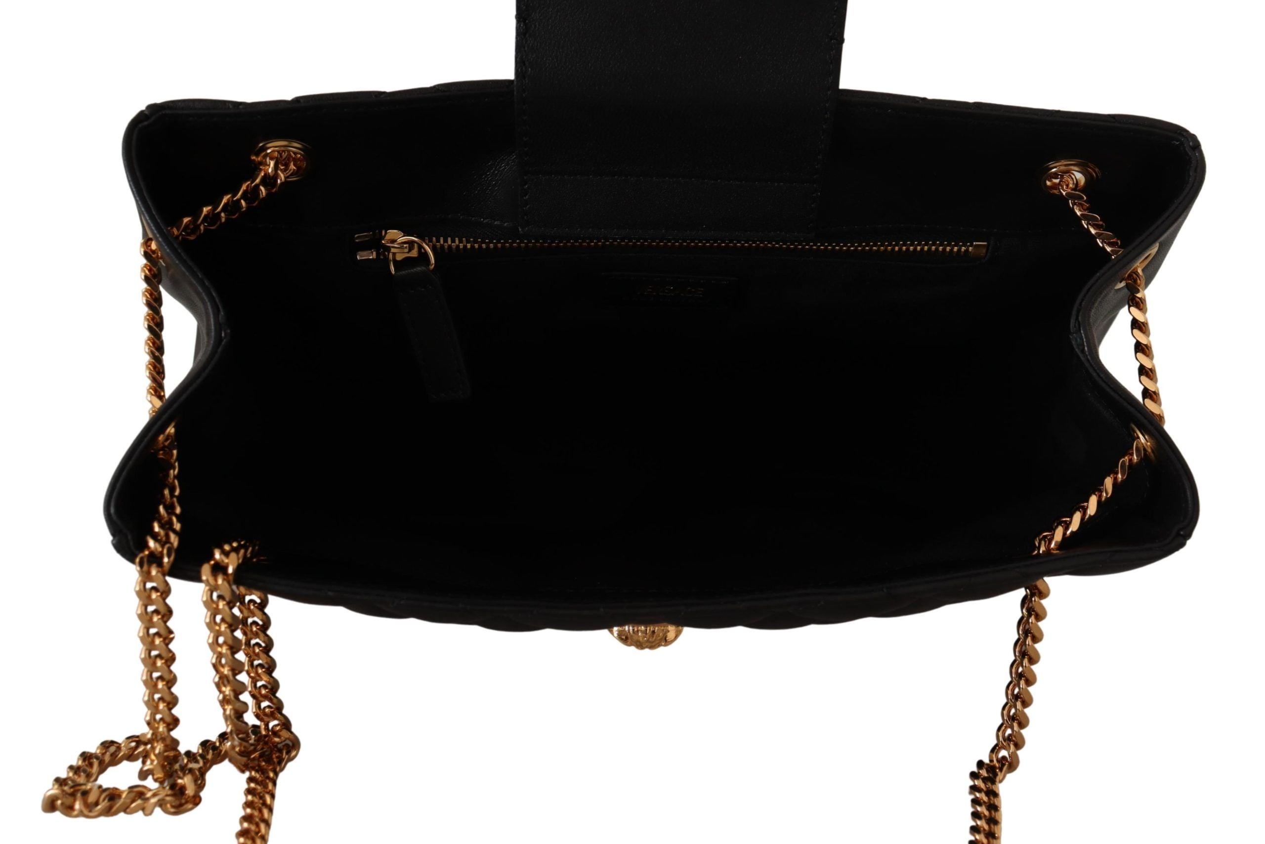 Versace Black Nappa Leather Medusa Large Tote Bag - DEA STILOSA MILANO