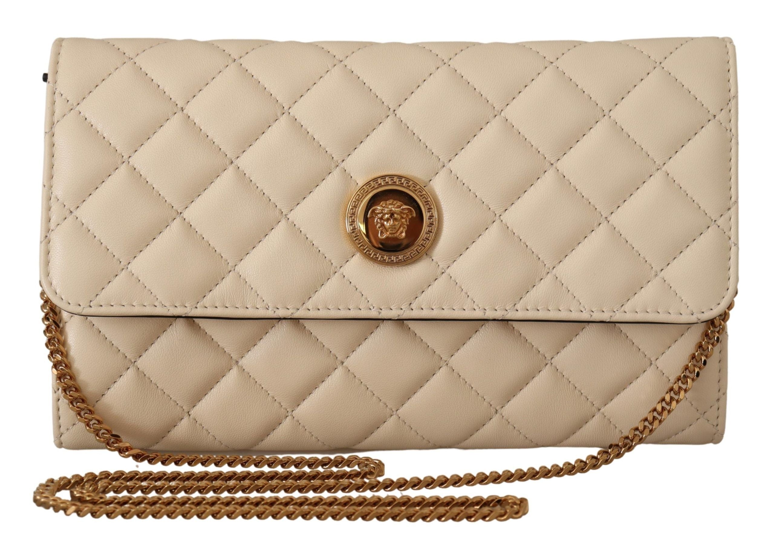 Versace White Nappa Leather Medusa Evening Bag - DEA STILOSA MILANO