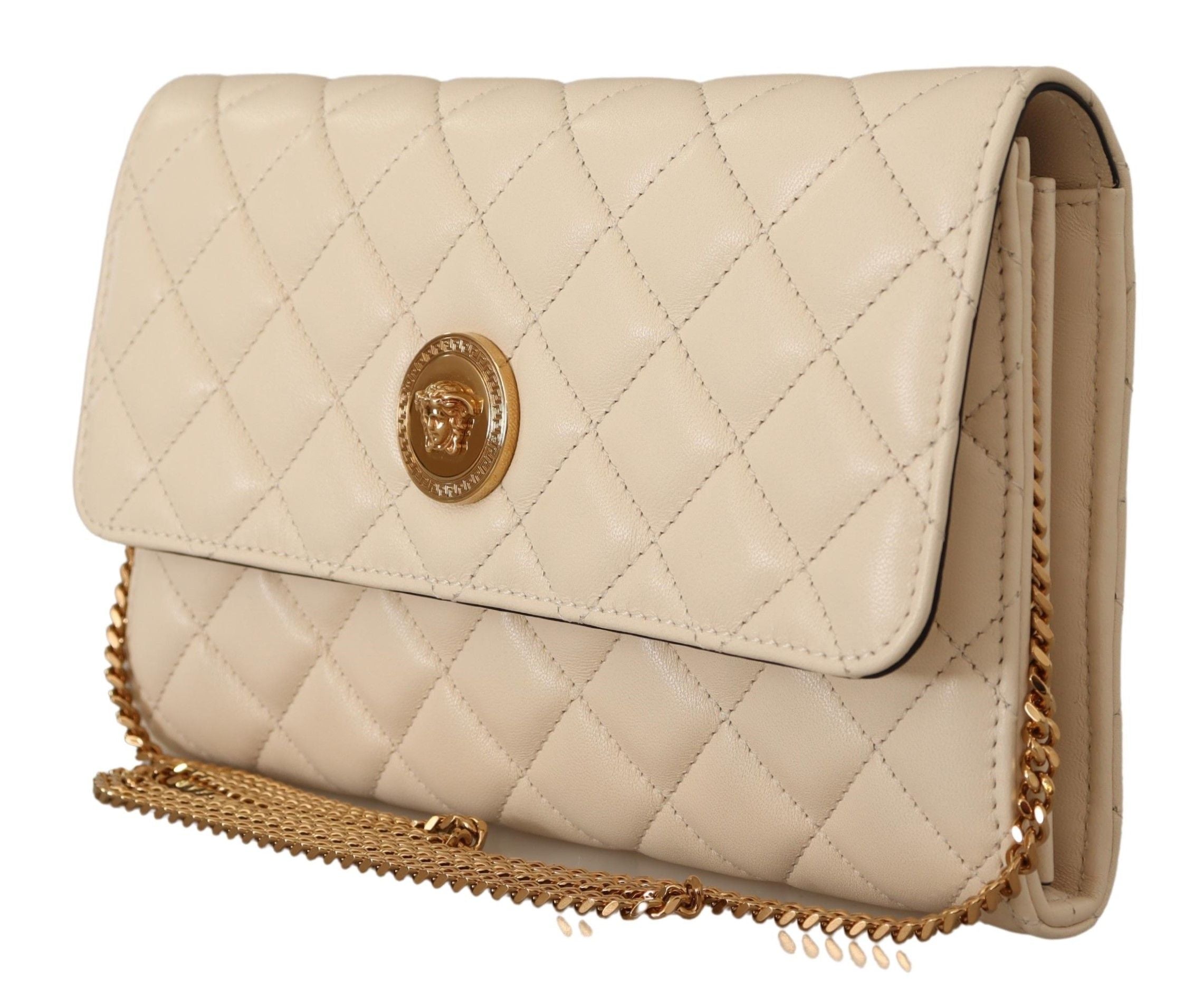 Versace White Nappa Leather Medusa Evening Bag - DEA STILOSA MILANO