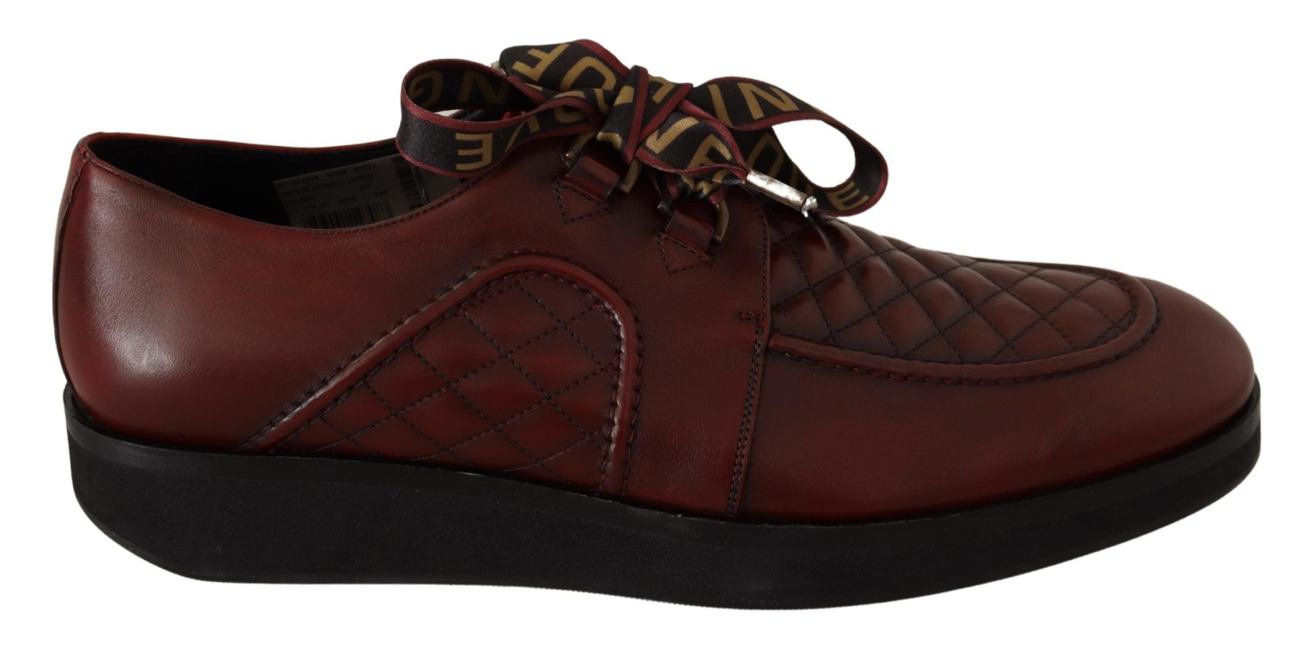Dolce & Gabbana Red Leather Lace Up Dress Formal Shoes - DEA STILOSA MILANO
