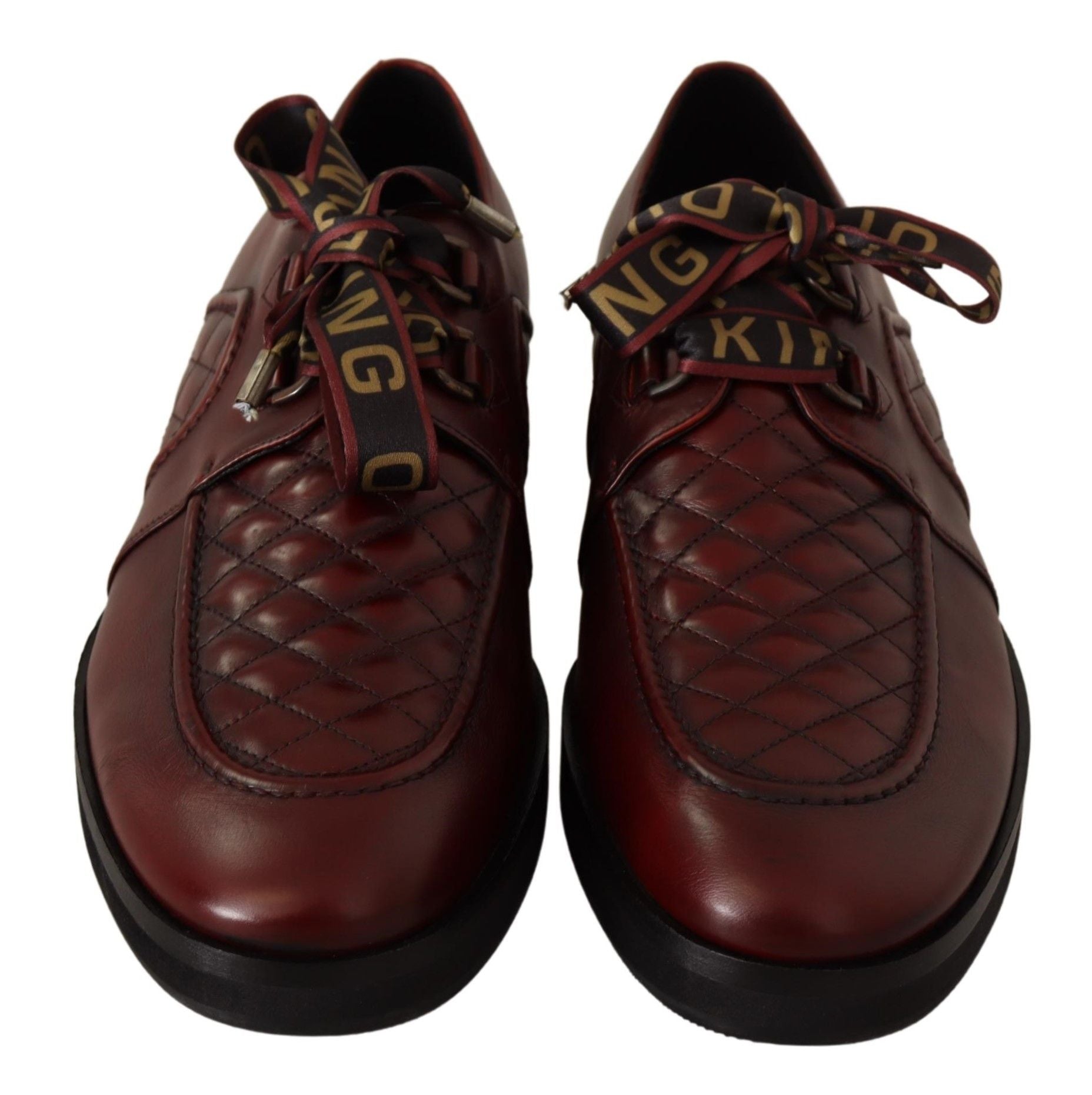 Dolce & Gabbana Red Leather Lace Up Dress Formal Shoes - DEA STILOSA MILANO