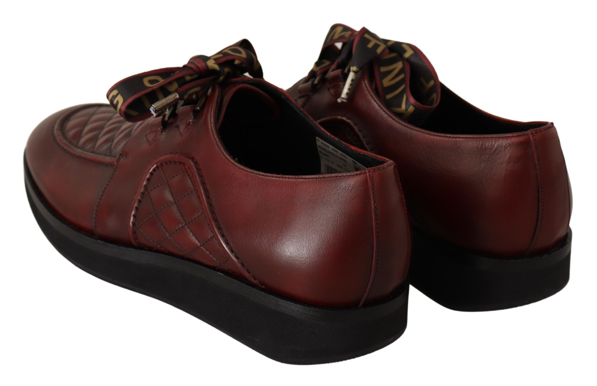 Dolce & Gabbana Red Leather Lace Up Dress Formal Shoes - DEA STILOSA MILANO