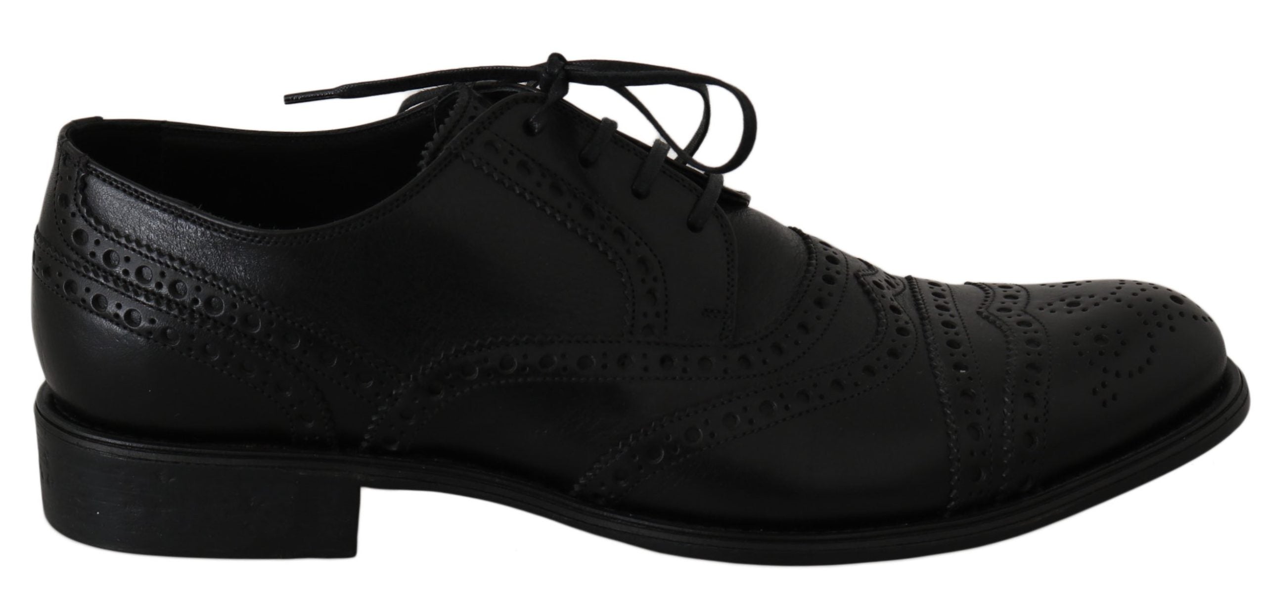 Dolce & Gabbana Black Leather Wingtip Oxford Dress Shoes - DEA STILOSA MILANO