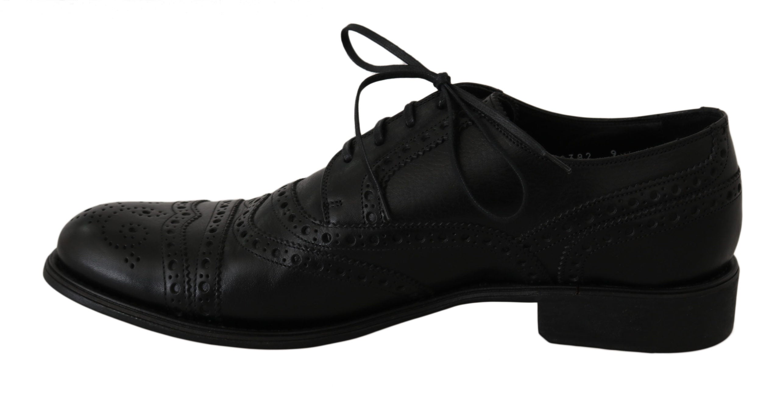 Dolce & Gabbana Black Leather Wingtip Oxford Dress Shoes - DEA STILOSA MILANO