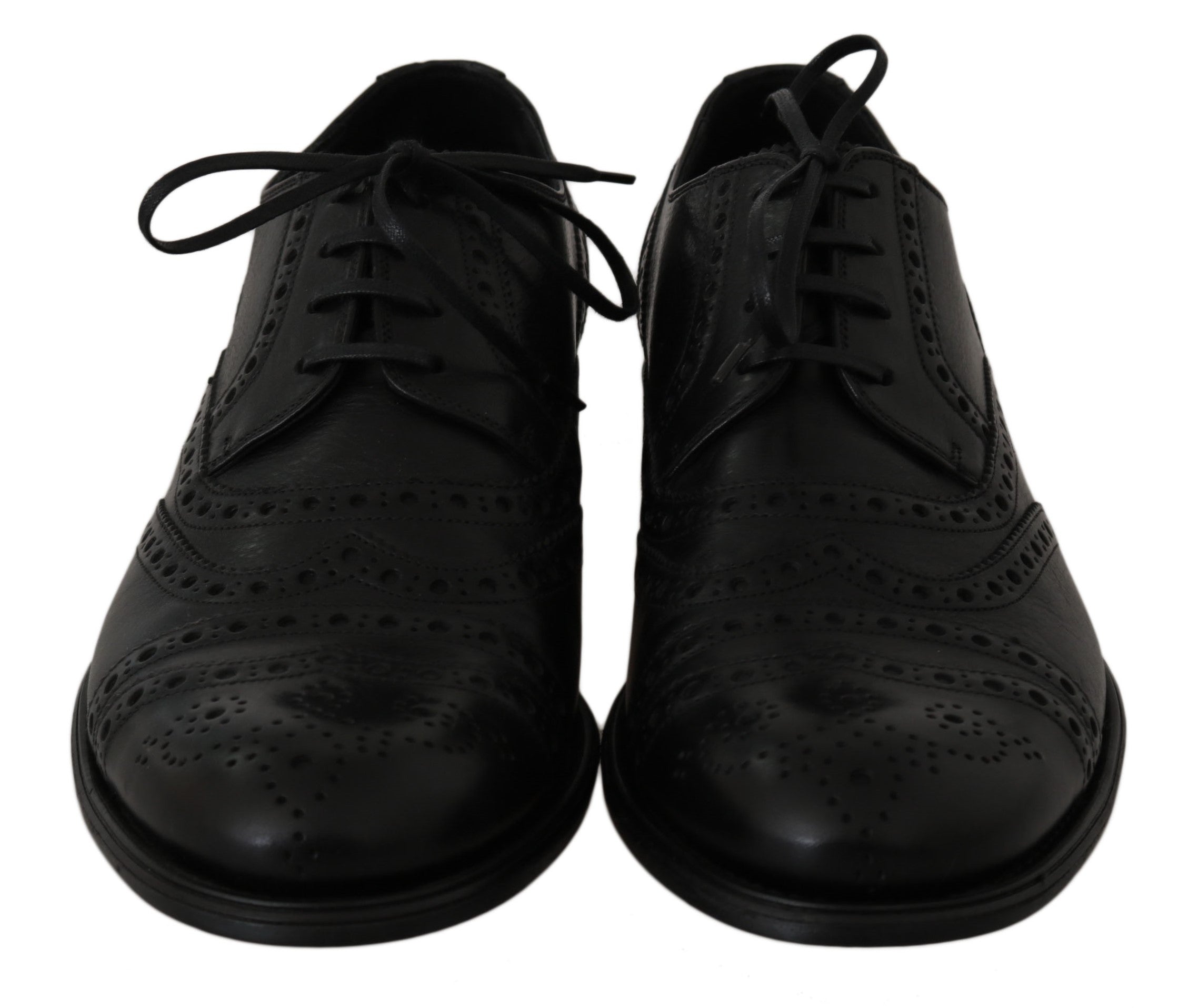 Dolce & Gabbana Black Leather Wingtip Oxford Dress Shoes - DEA STILOSA MILANO