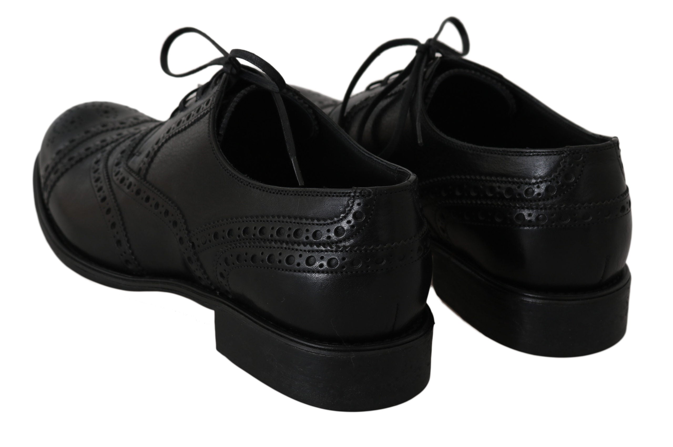 Dolce & Gabbana Black Leather Wingtip Oxford Dress Shoes - DEA STILOSA MILANO