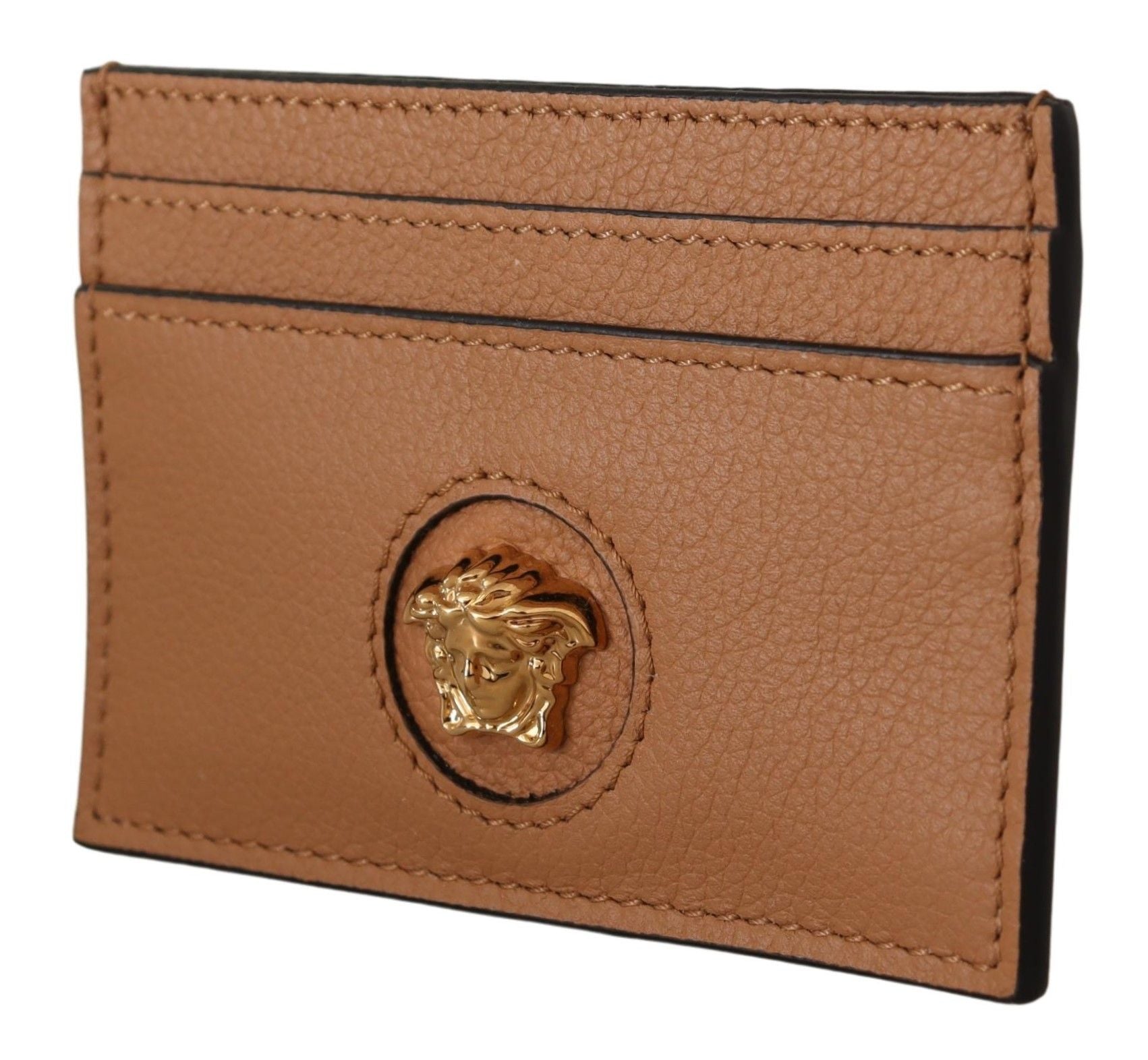 Versace Brown Calf Leather Card Holder Wallet - DEA STILOSA MILANO
