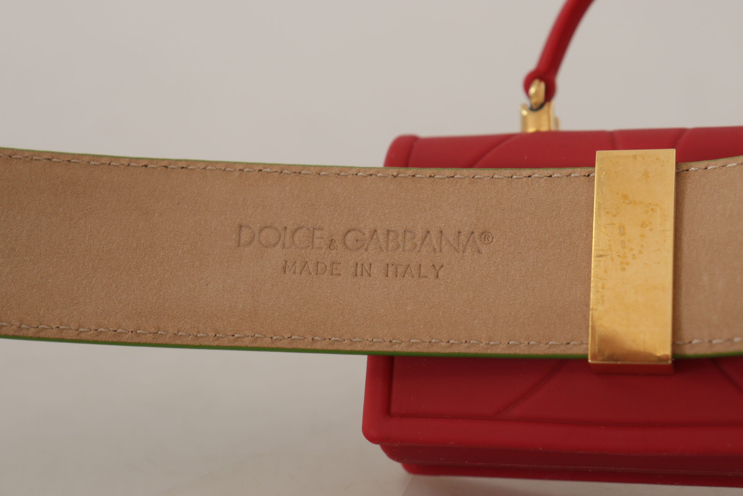 Dolce & Gabbana Green Leather Devotion Heart Micro Bag Headphones Belt - DEA STILOSA MILANO