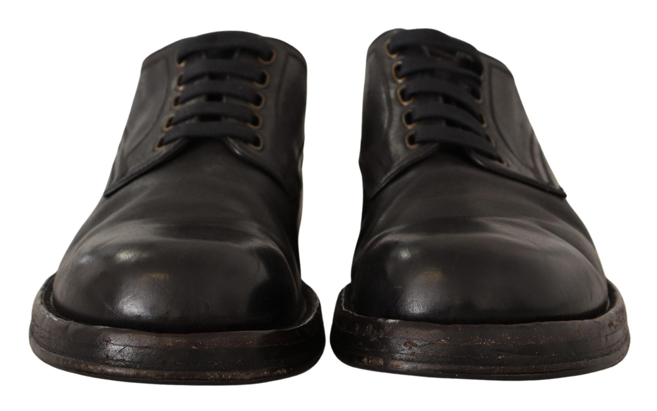 Dolce & Gabbana Black Leather Formal Lace Up Shoes - DEA STILOSA MILANO