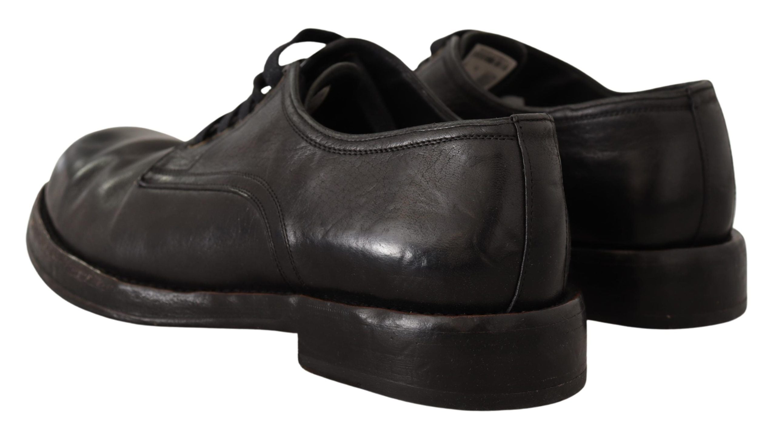 Dolce & Gabbana Black Leather Formal Lace Up Shoes - DEA STILOSA MILANO