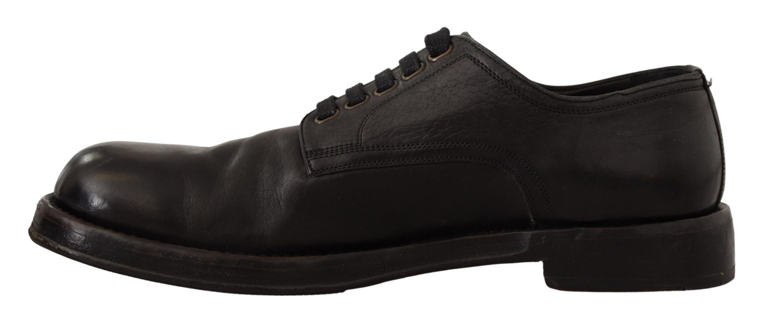 Dolce & Gabbana Black Leather Formal Lace Up Shoes - DEA STILOSA MILANO