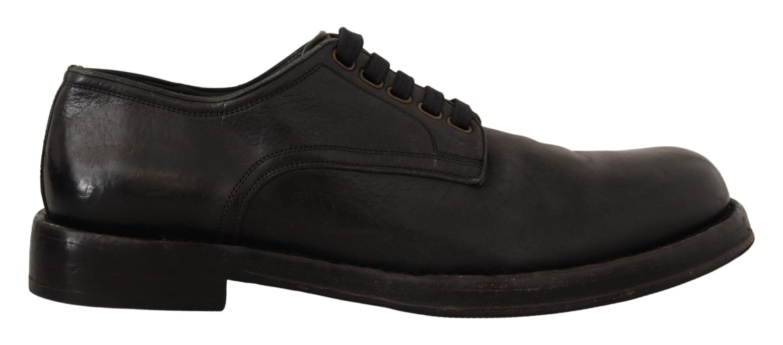 Dolce & Gabbana Black Leather Formal Lace Up Shoes - DEA STILOSA MILANO