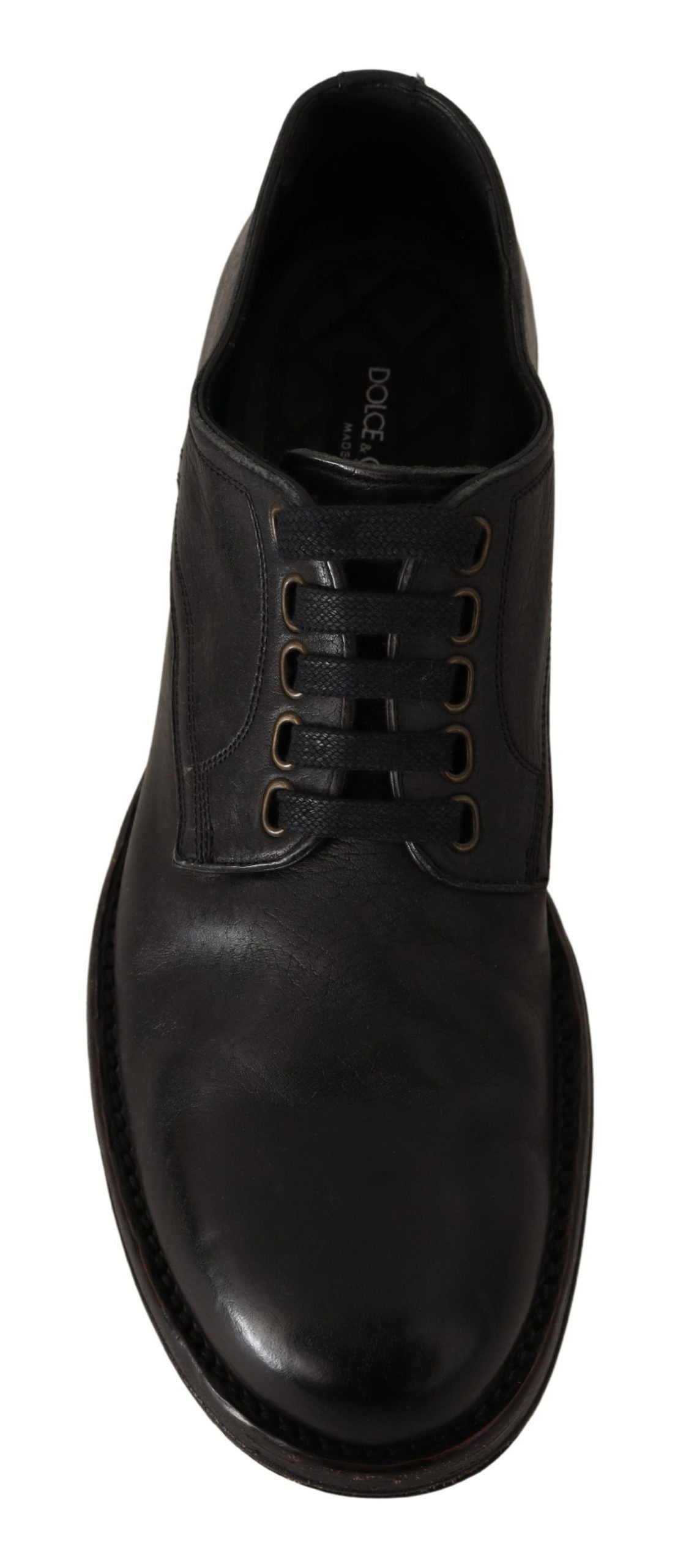 Dolce & Gabbana Black Leather Formal Lace Up Shoes - DEA STILOSA MILANO